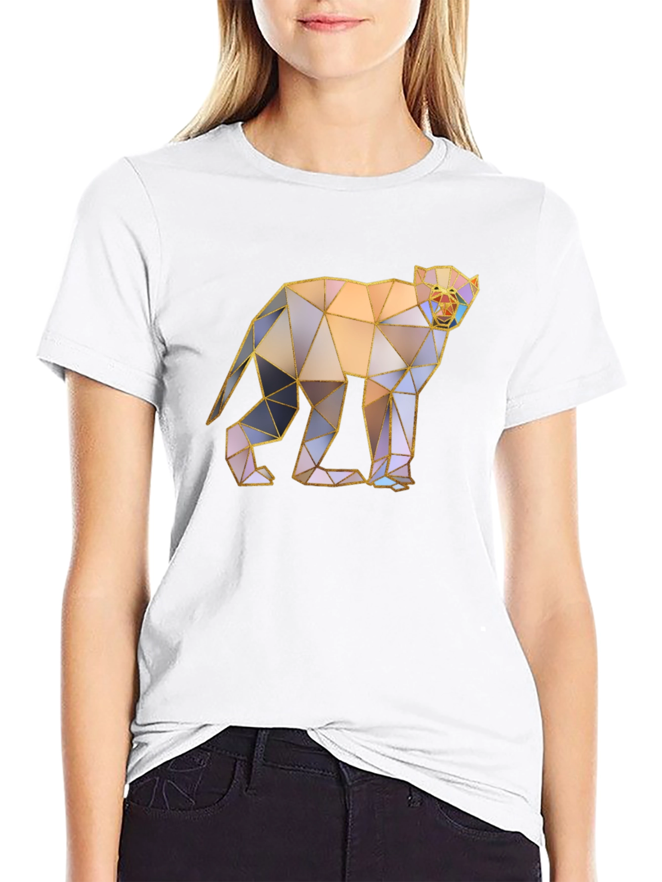 Geometric Monkey Graphic Tee - Modern Art T-Shirt