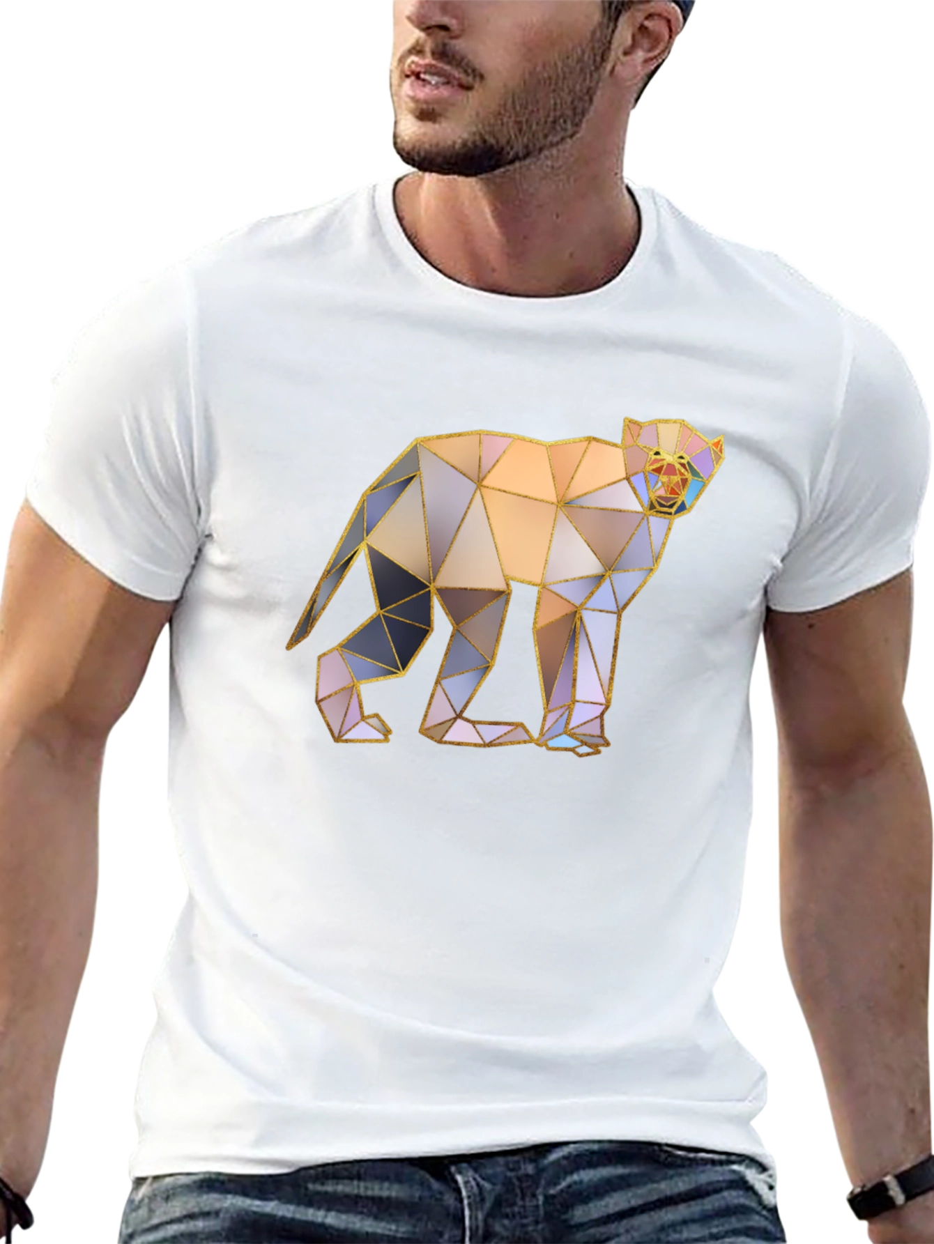 Geometric Monkey Graphic Tee - Modern Art T-Shirt