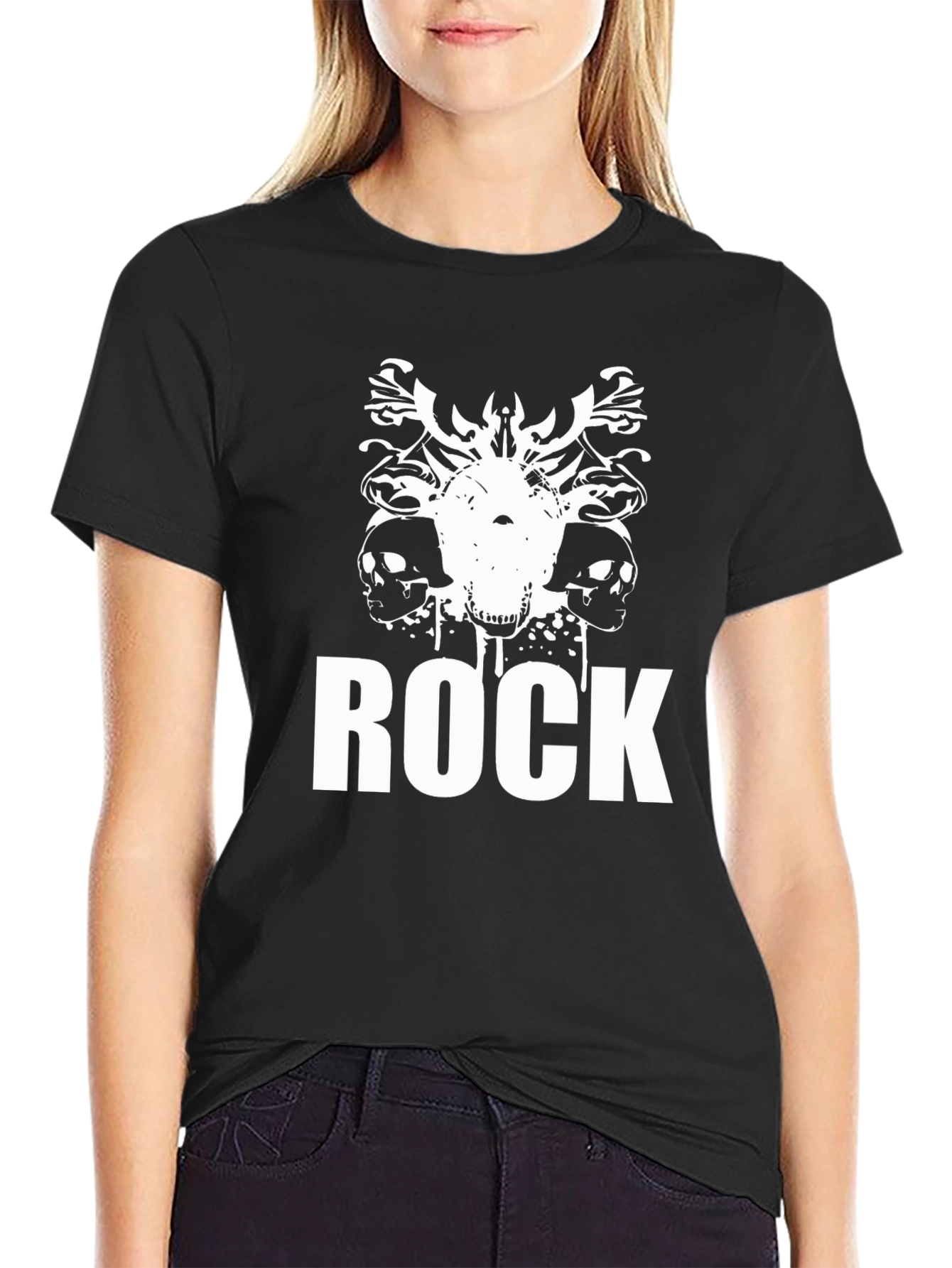 Skull Rock Graphic Black Tee