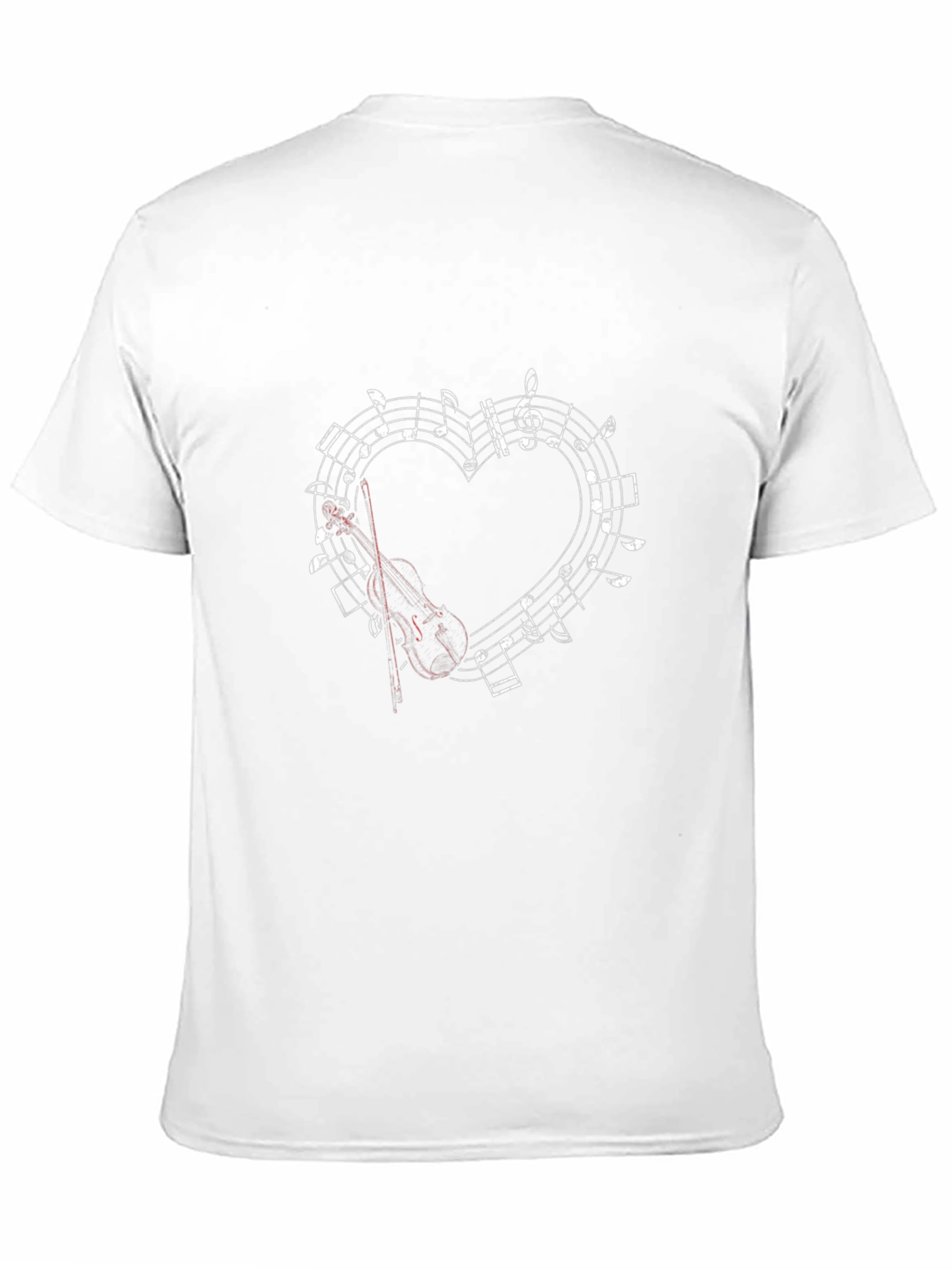 Musical Heart Violin Graphic Tee - Classic Black