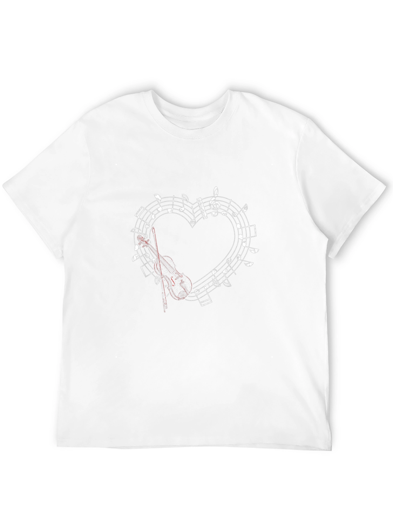 Musical Heart Violin Graphic Tee - Classic Black