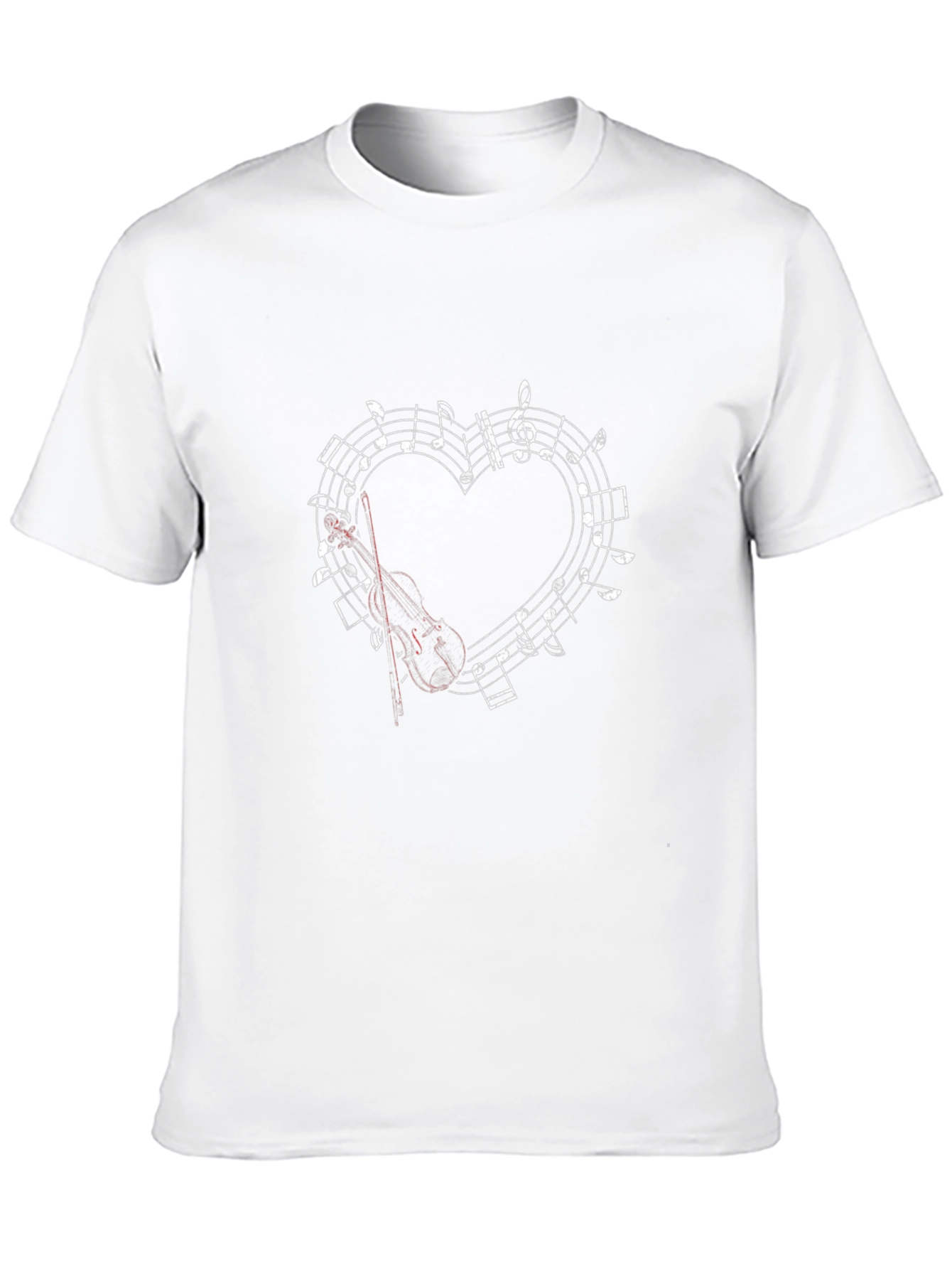 Musical Heart Violin Graphic Tee - Classic Black