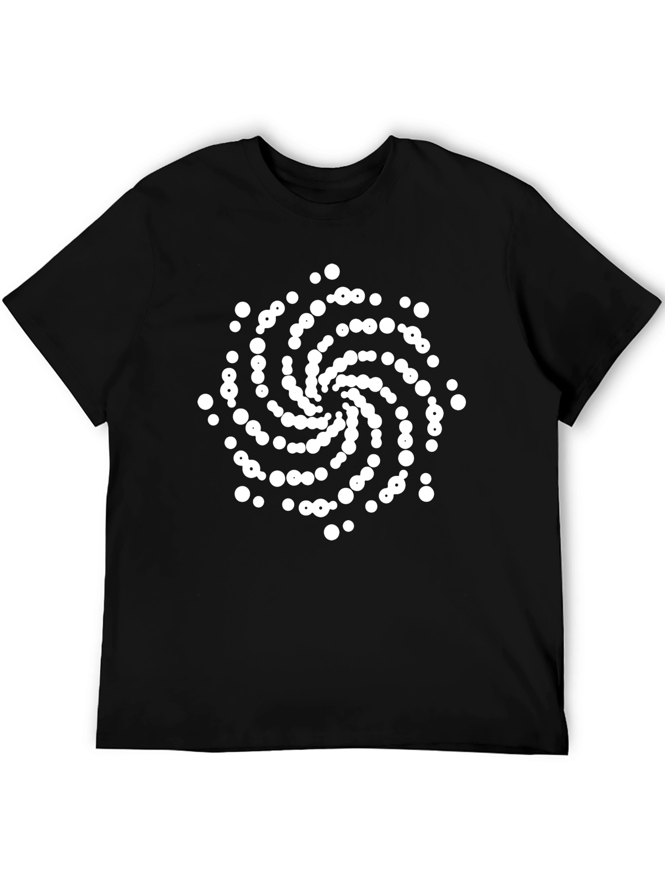Spiral Dot Pattern Black T-Shirt