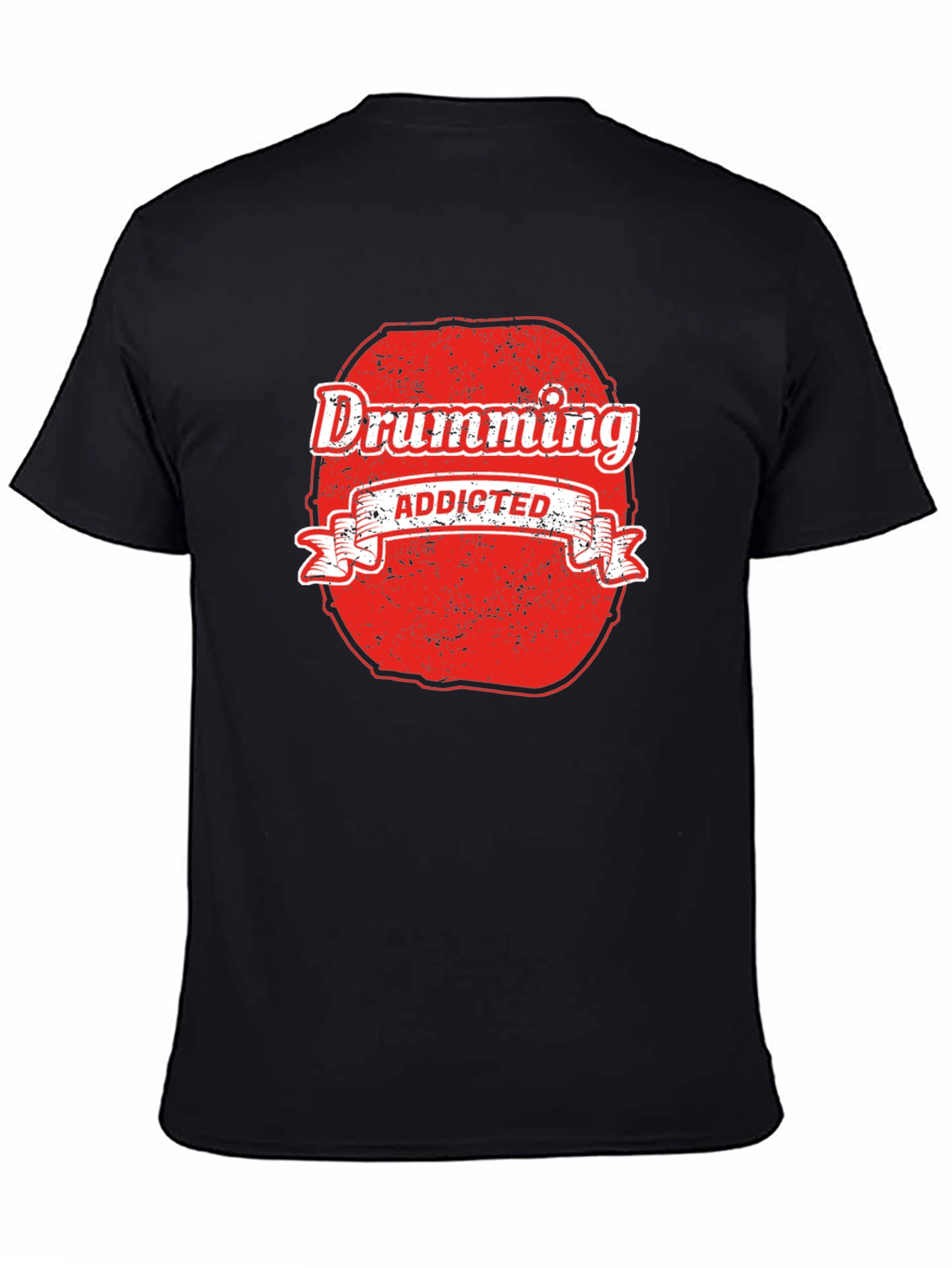 Drumming Addicted Graphic Tee - Black