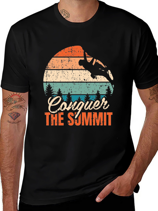 Conquer The Summit Graphic Tee Mountain Climber T-Shirt