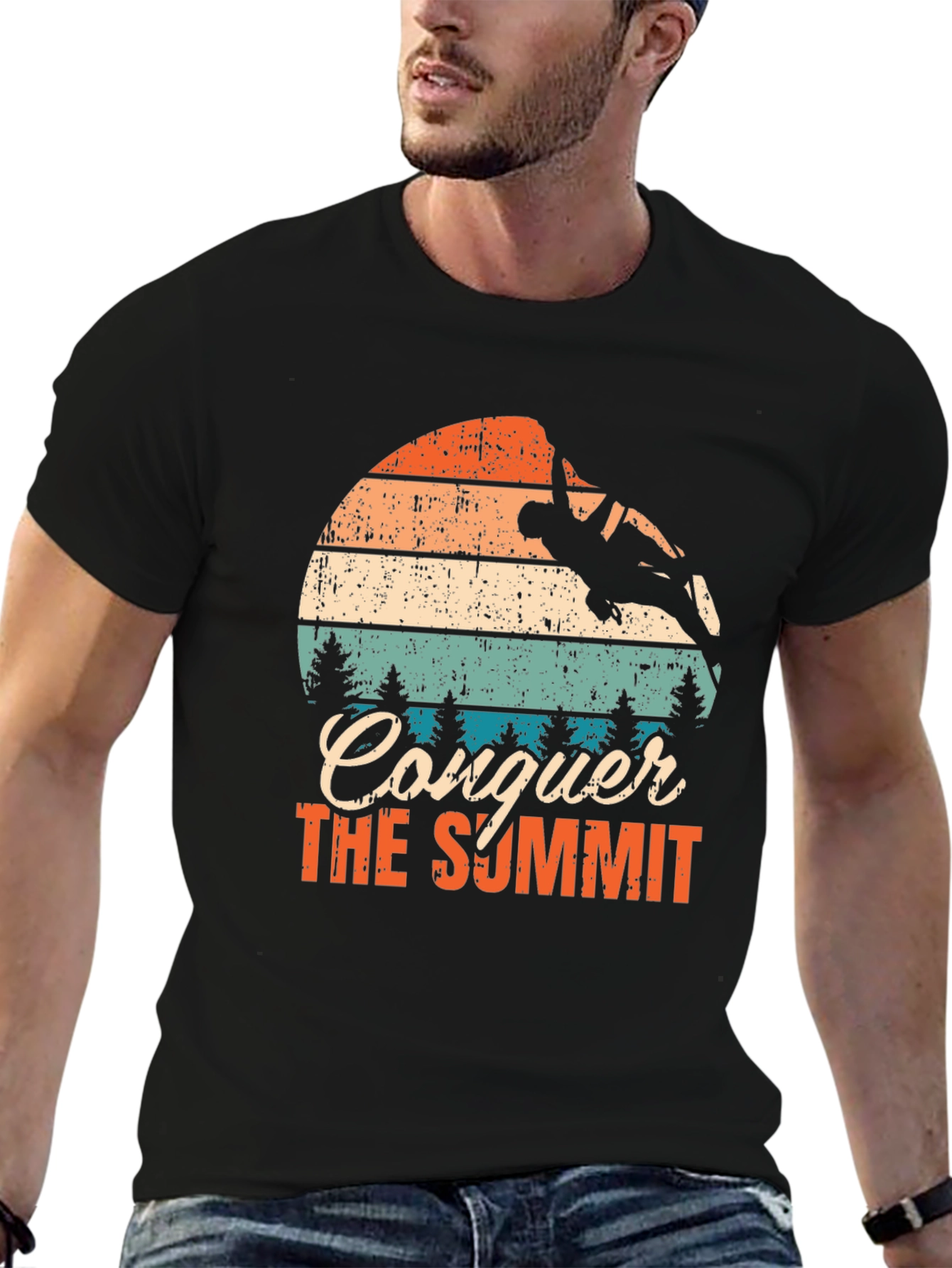 Conquer The Summit Graphic Tee Mountain Climber T-Shirt