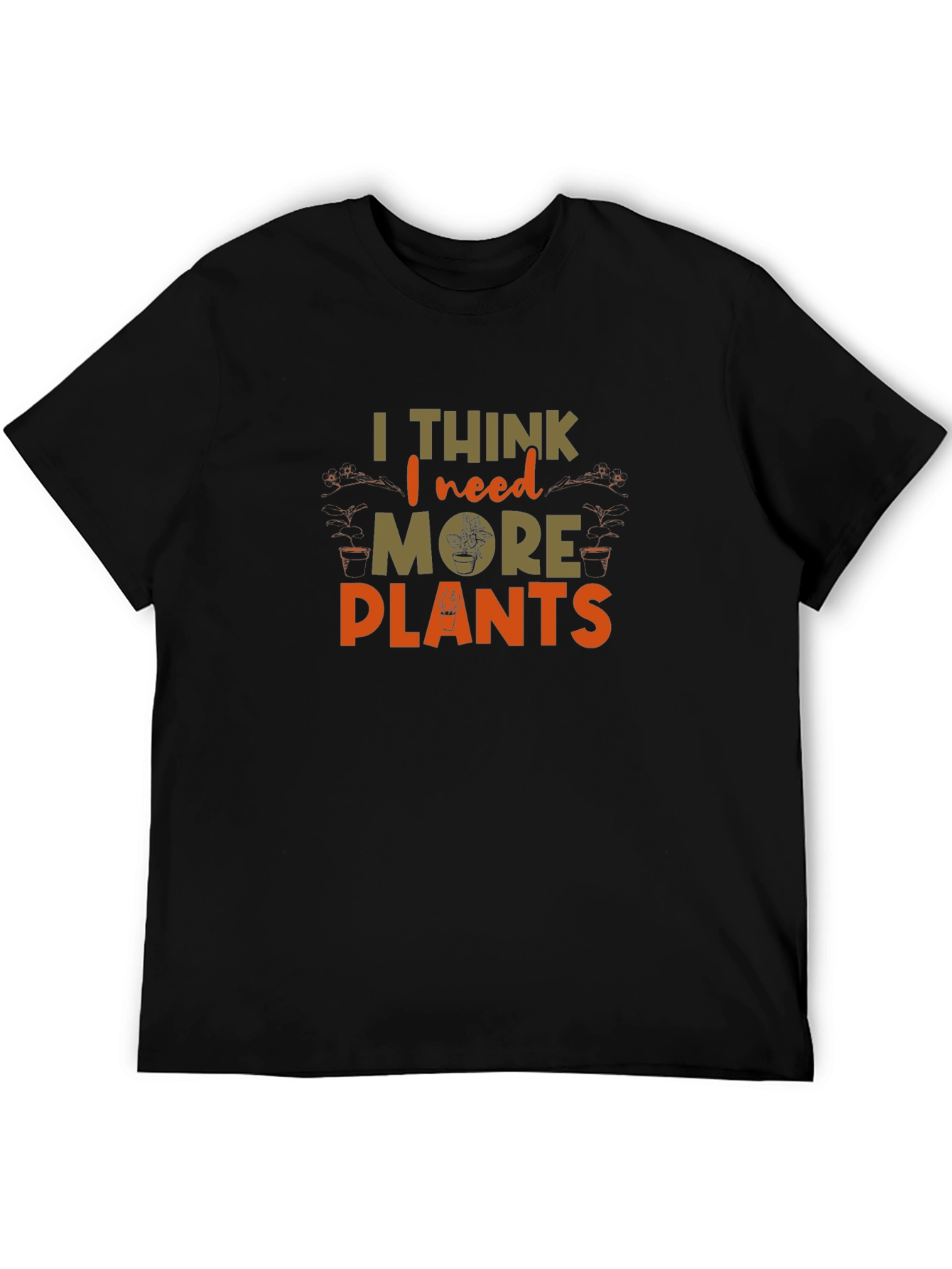 I Need More Plants Graphic Tee - Black