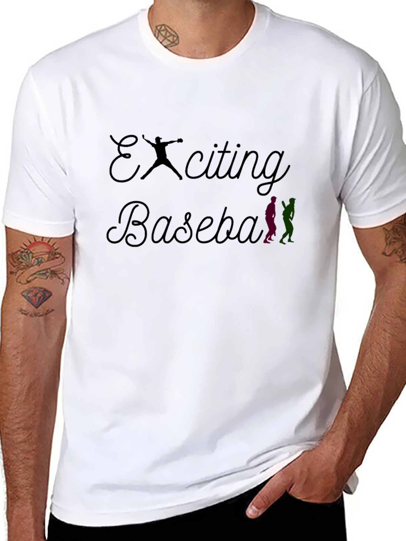 Exciting Baseball Graphic Tee - Black T-Shirt