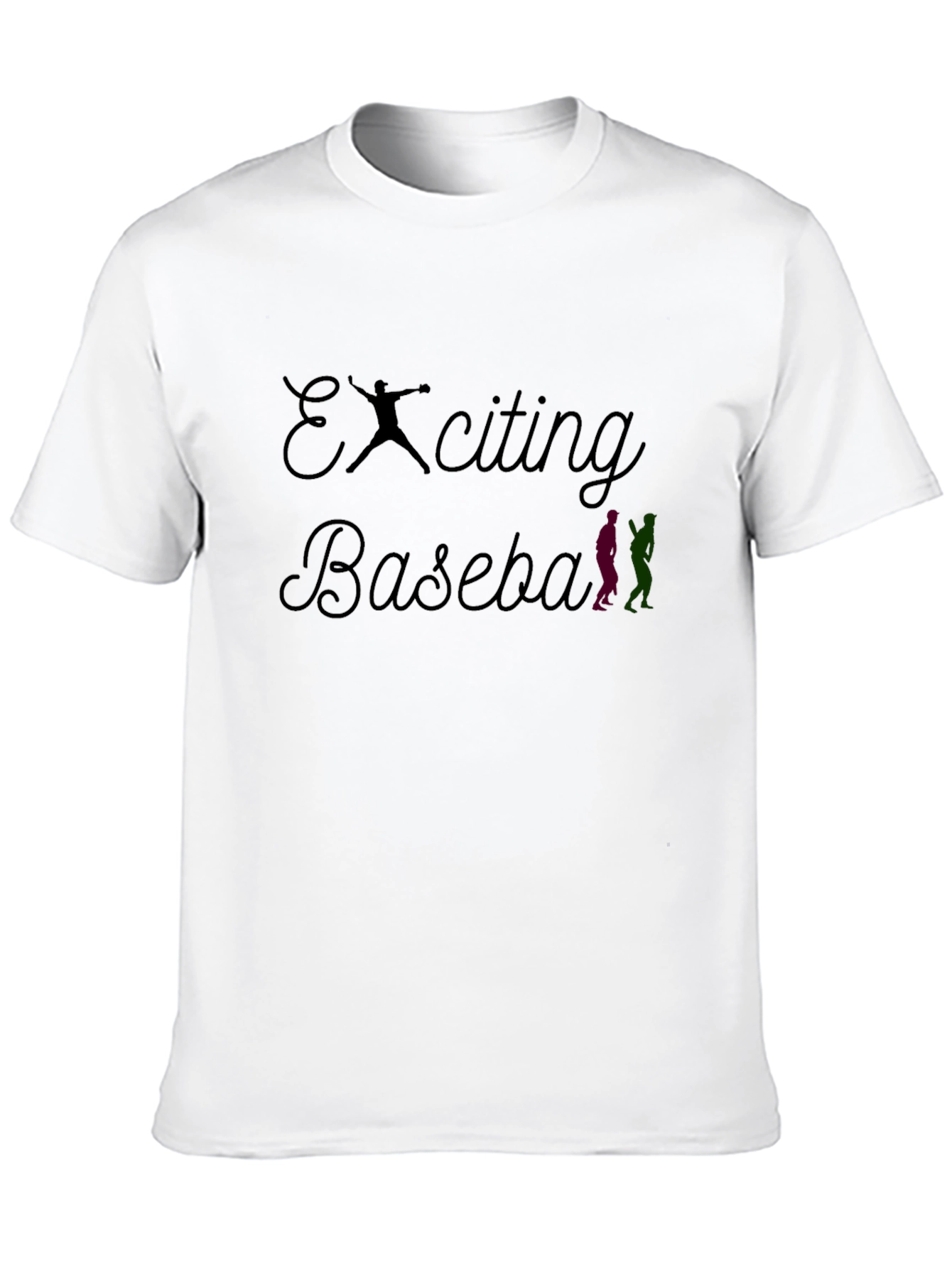 Exciting Baseball Graphic Tee - Black T-Shirt