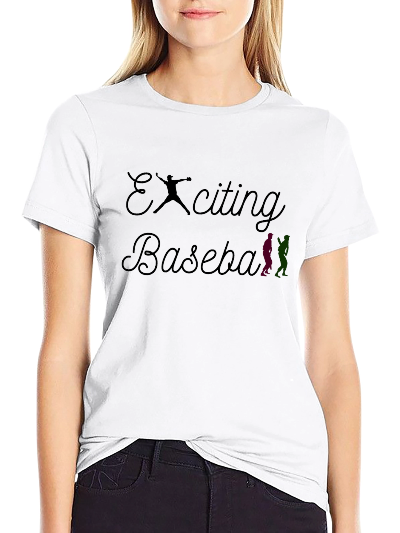 Exciting Baseball Graphic Tee - Black T-Shirt