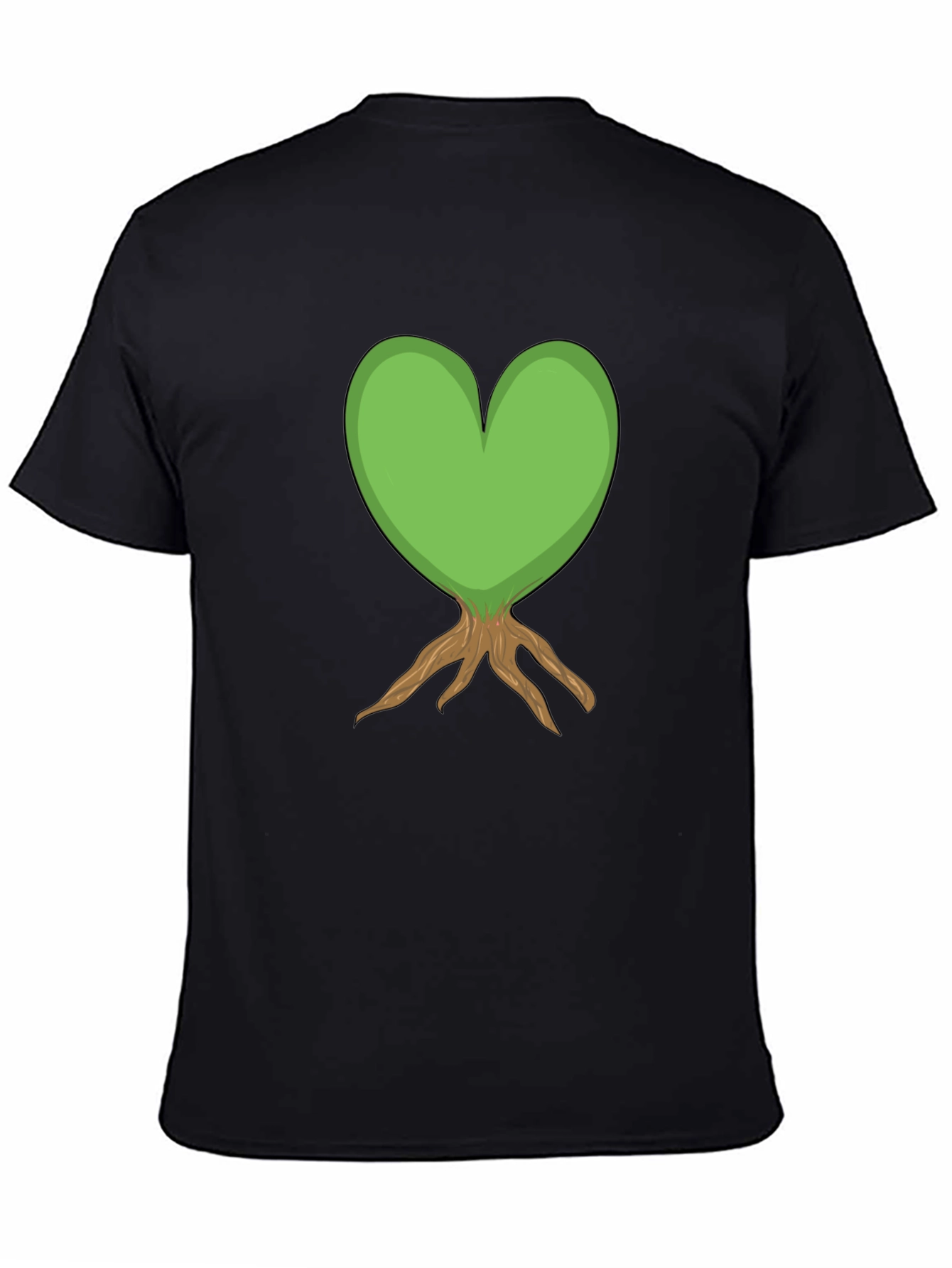 Heart Tree Graphic Tee - Black Cotton T-Shirt