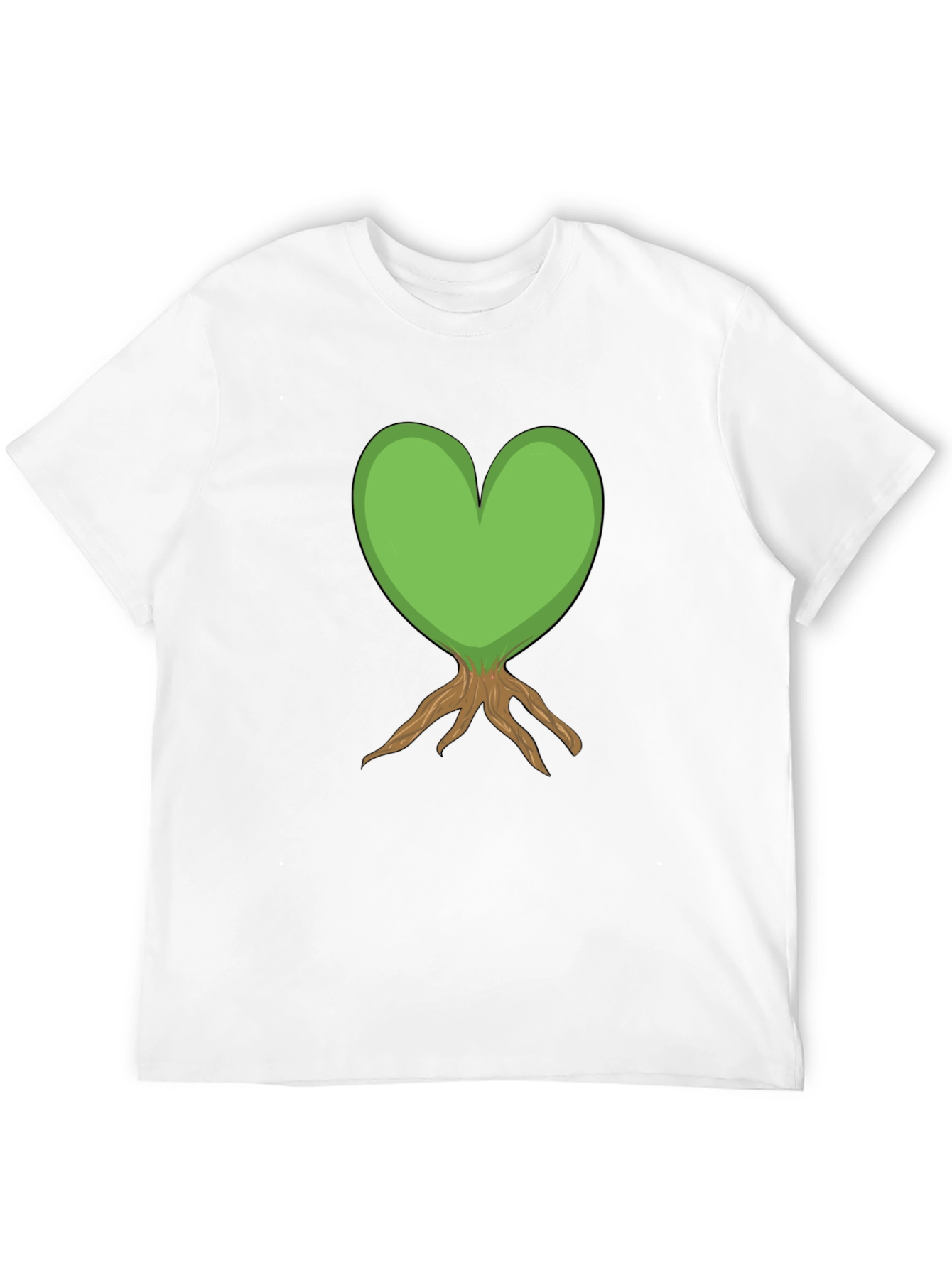Heart Tree Graphic Tee - Black Cotton T-Shirt