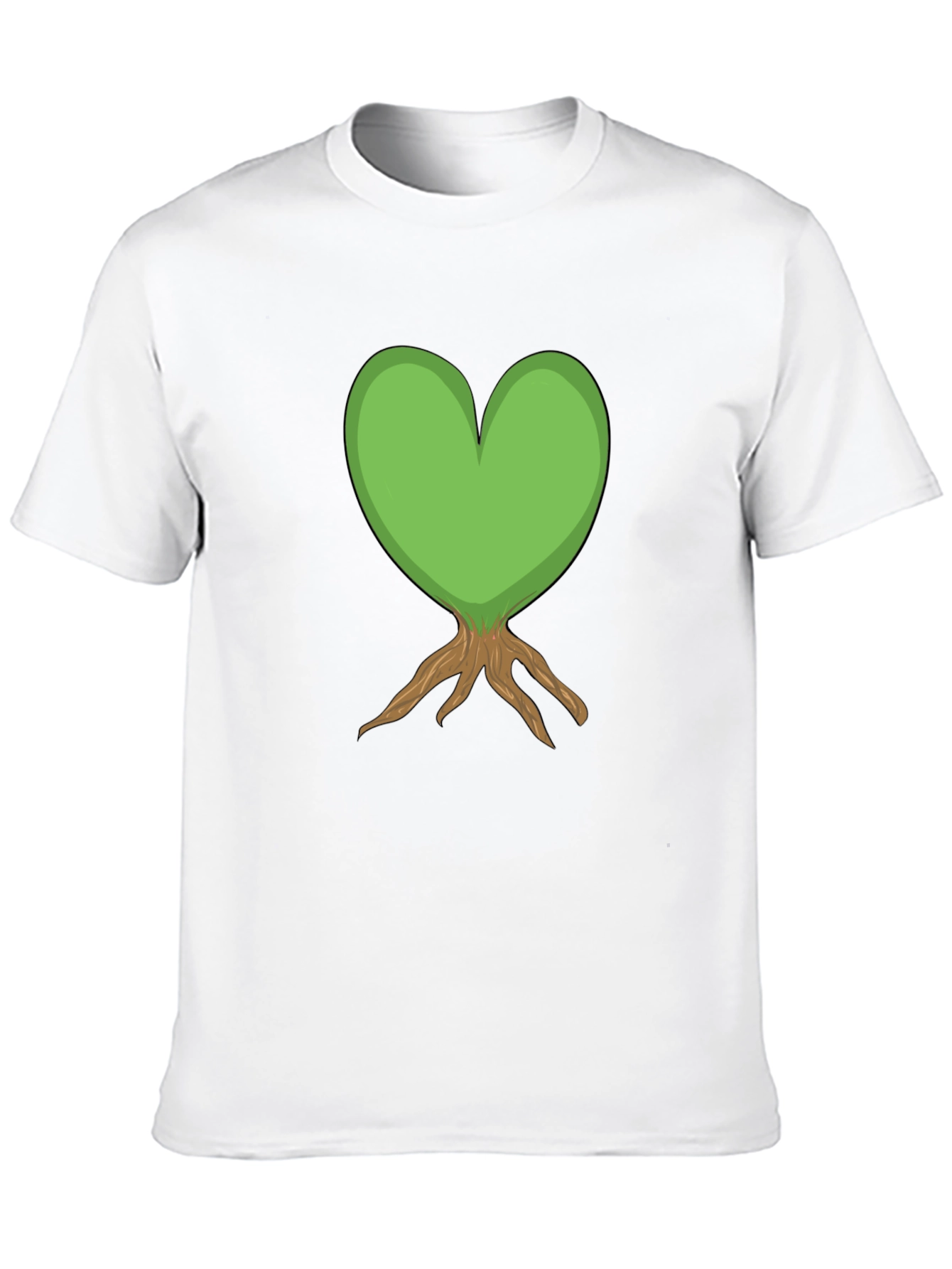 Heart Tree Graphic Tee - Black Cotton T-Shirt