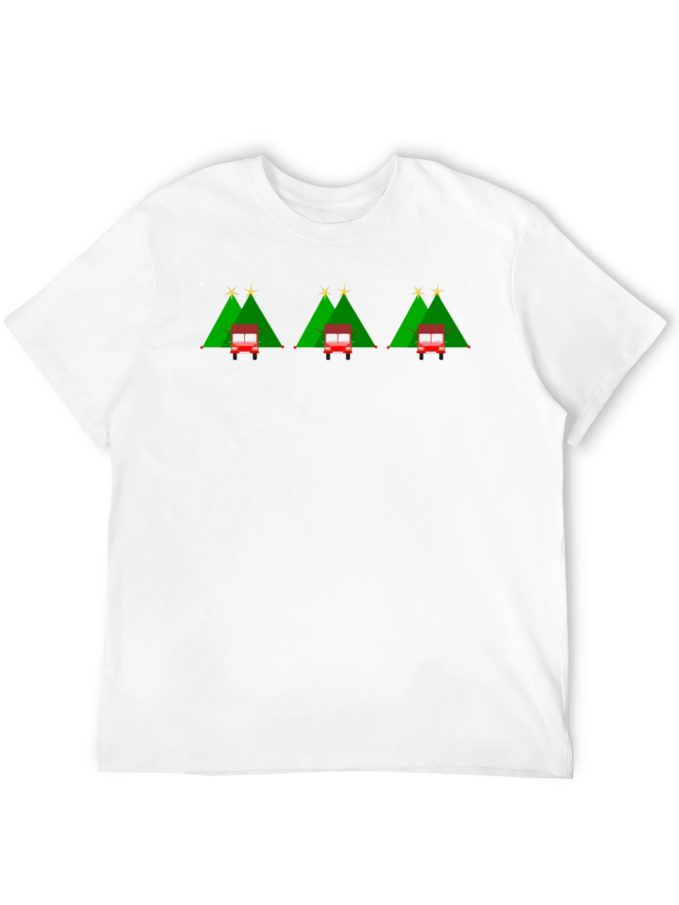 Festive Holiday Christmas Trees and Truck T-Shirt