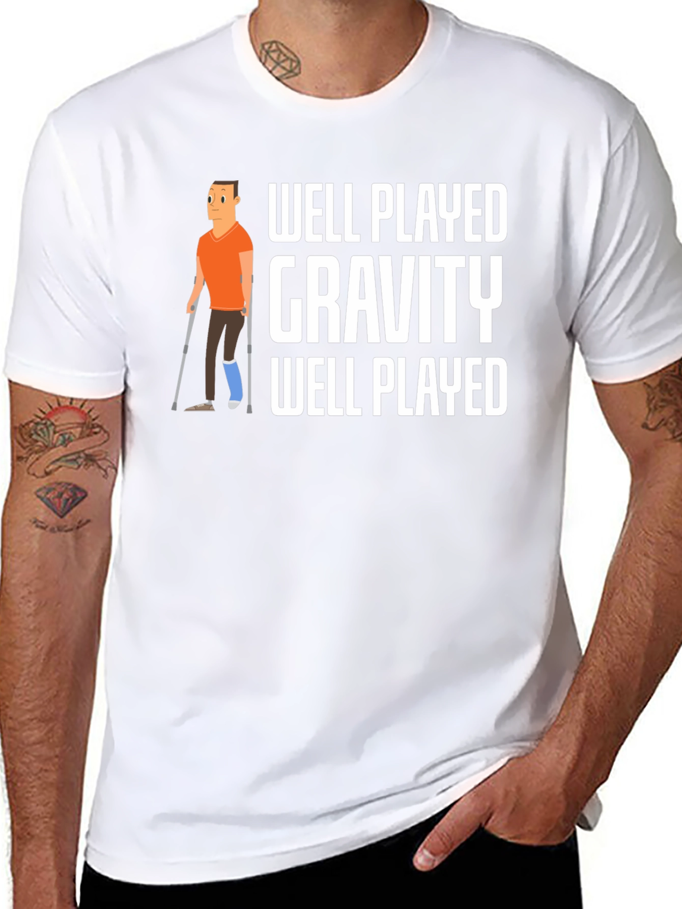 Well Played Gravity T-Shirt Funny Injury Tee