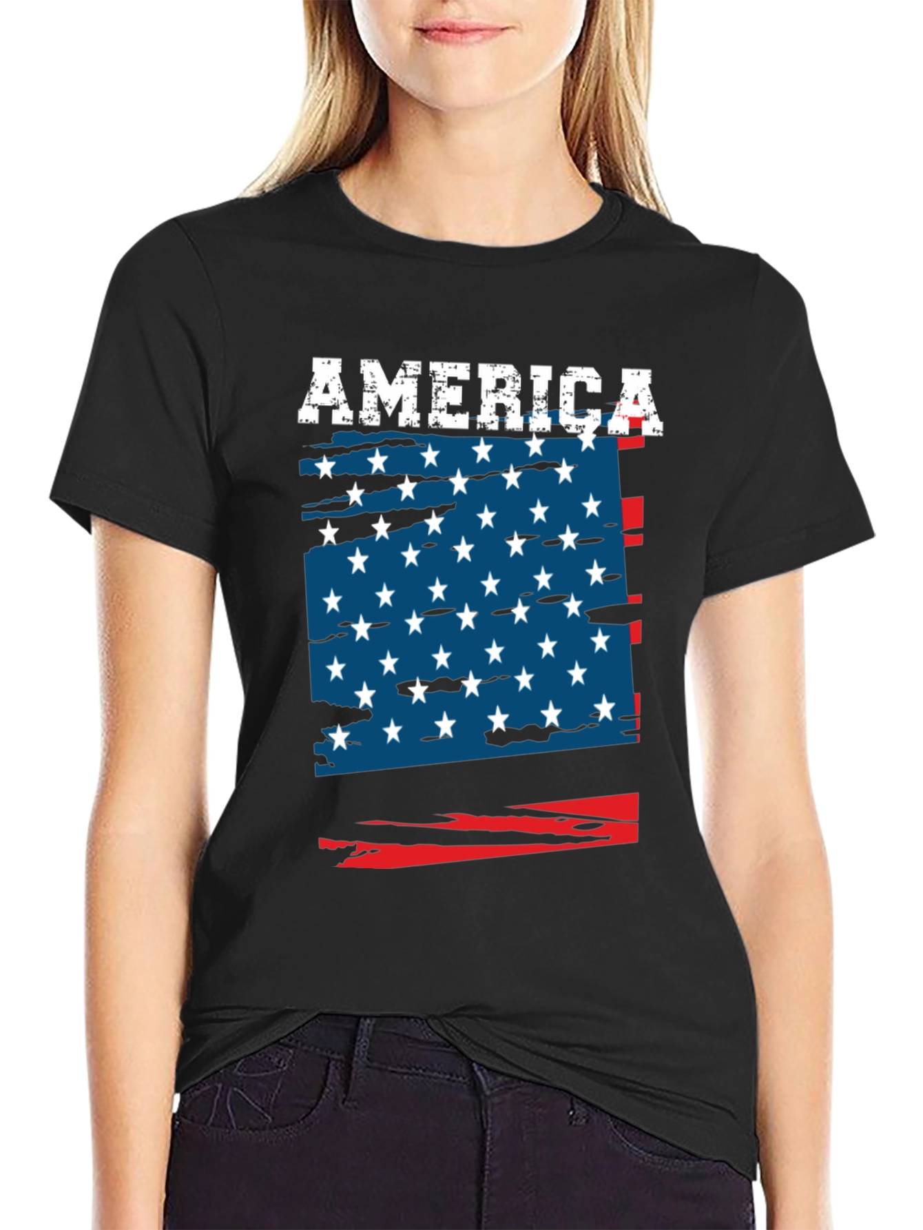 USA Flag Patriotic Graphic T-Shirt