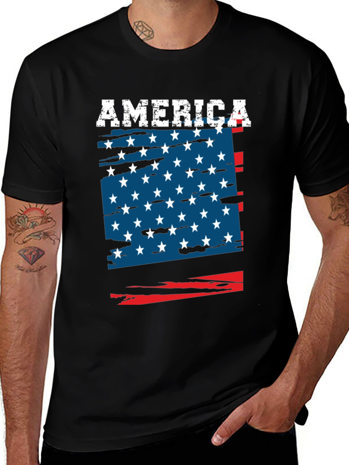 USA Flag Patriotic Graphic T-Shirt