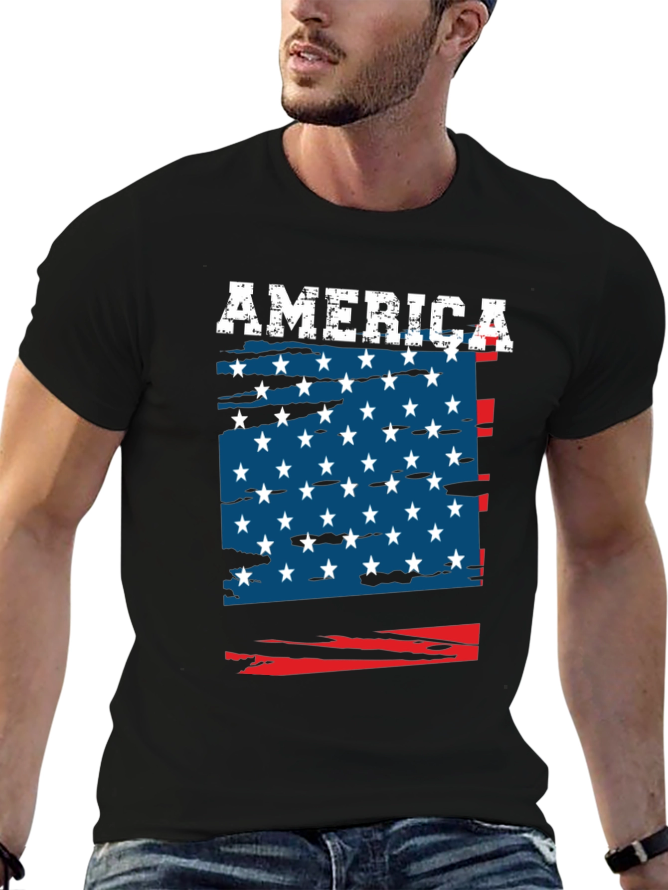 USA Flag Patriotic Graphic T-Shirt