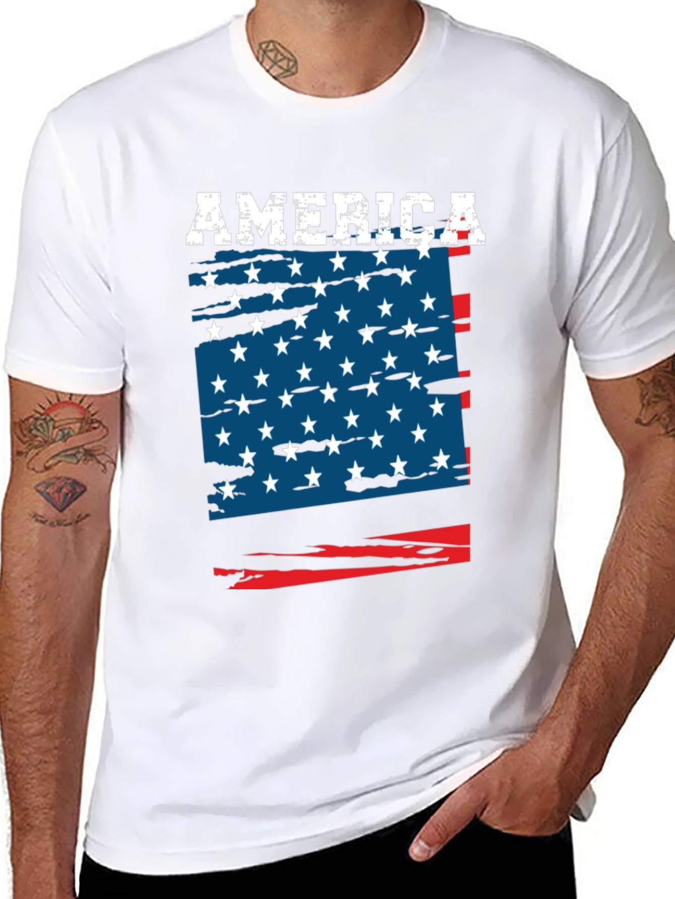 USA Flag Patriotic Graphic T-Shirt