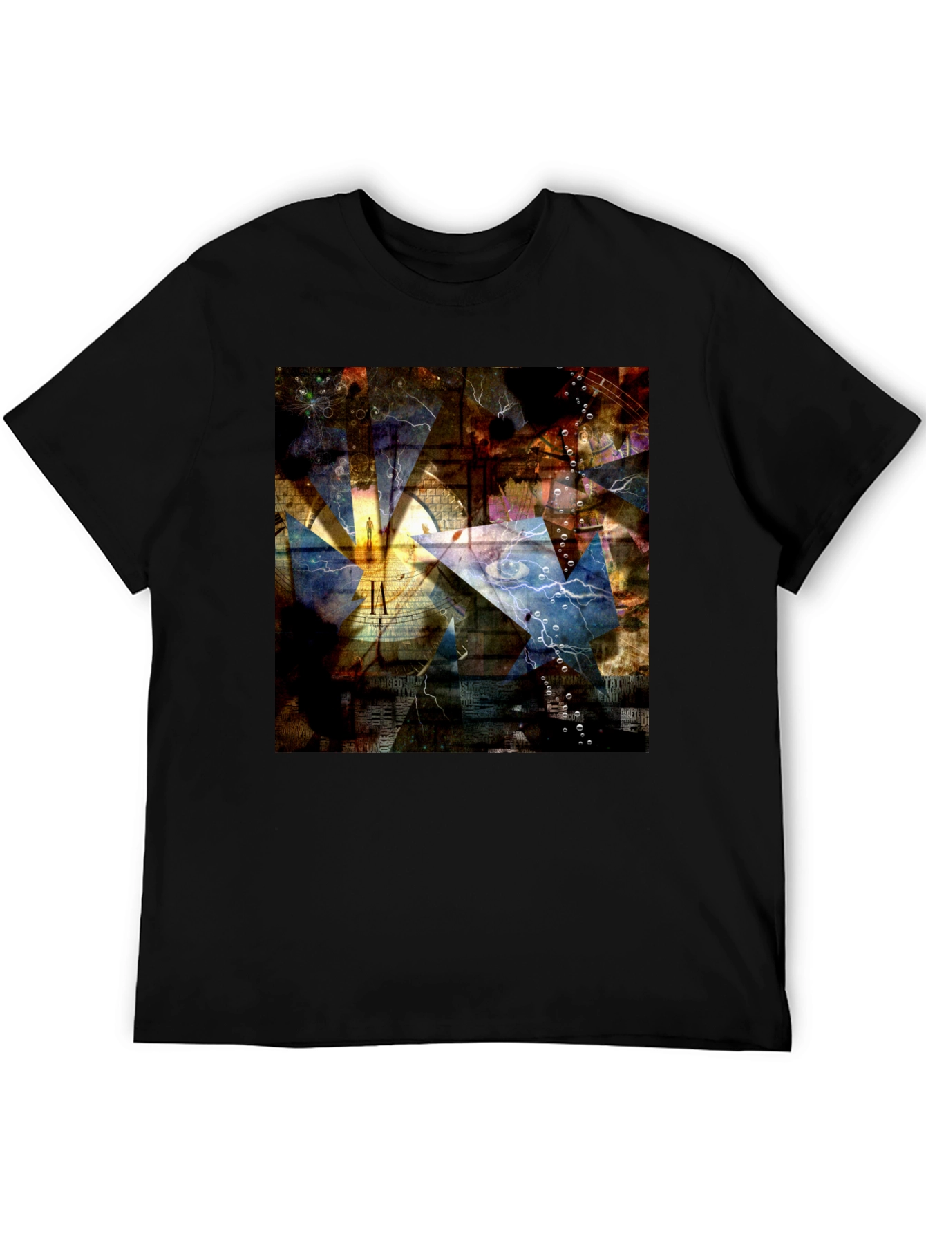 Abstract Art Graphic Print Black T-Shirt