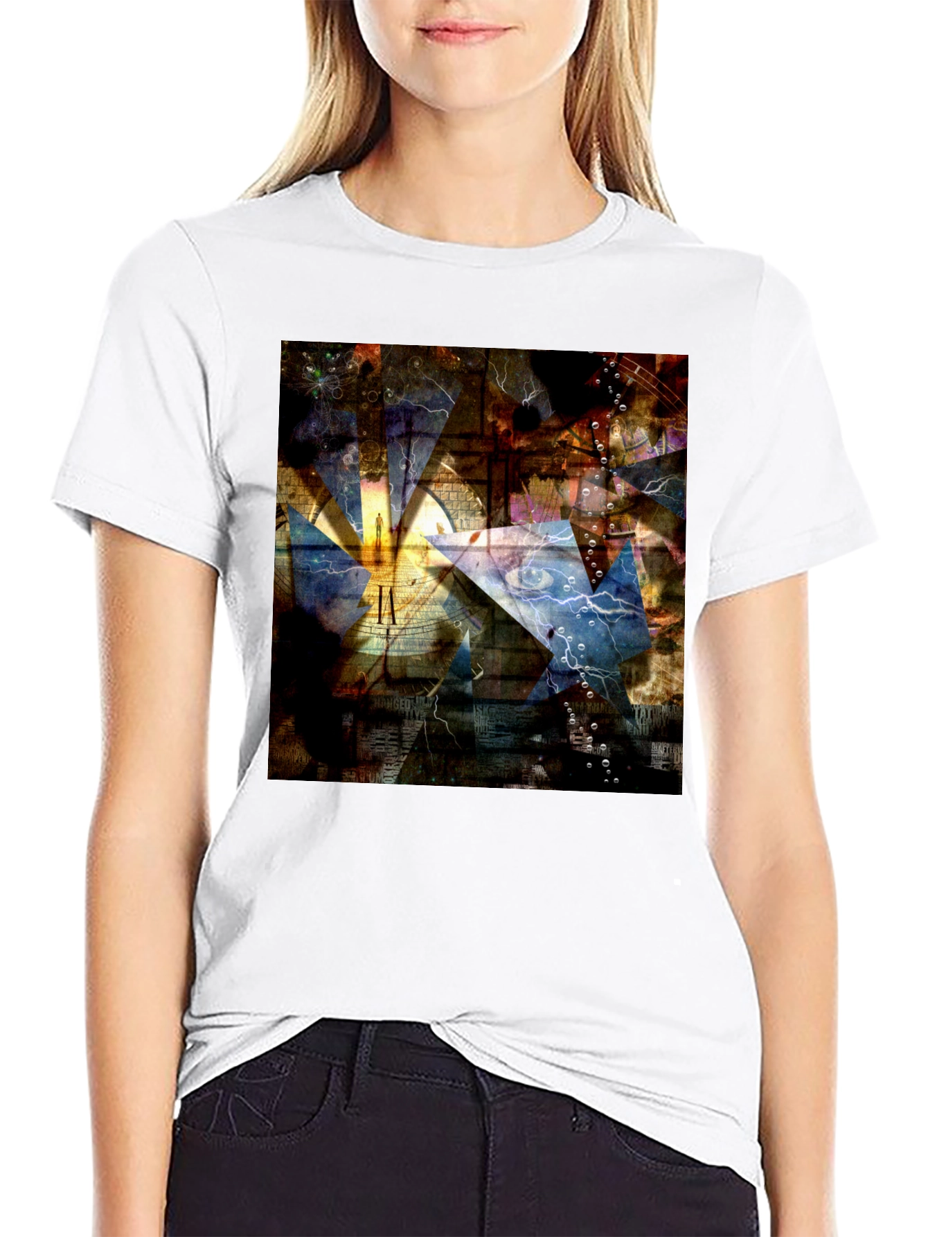 Abstract Art Graphic Print Black T-Shirt