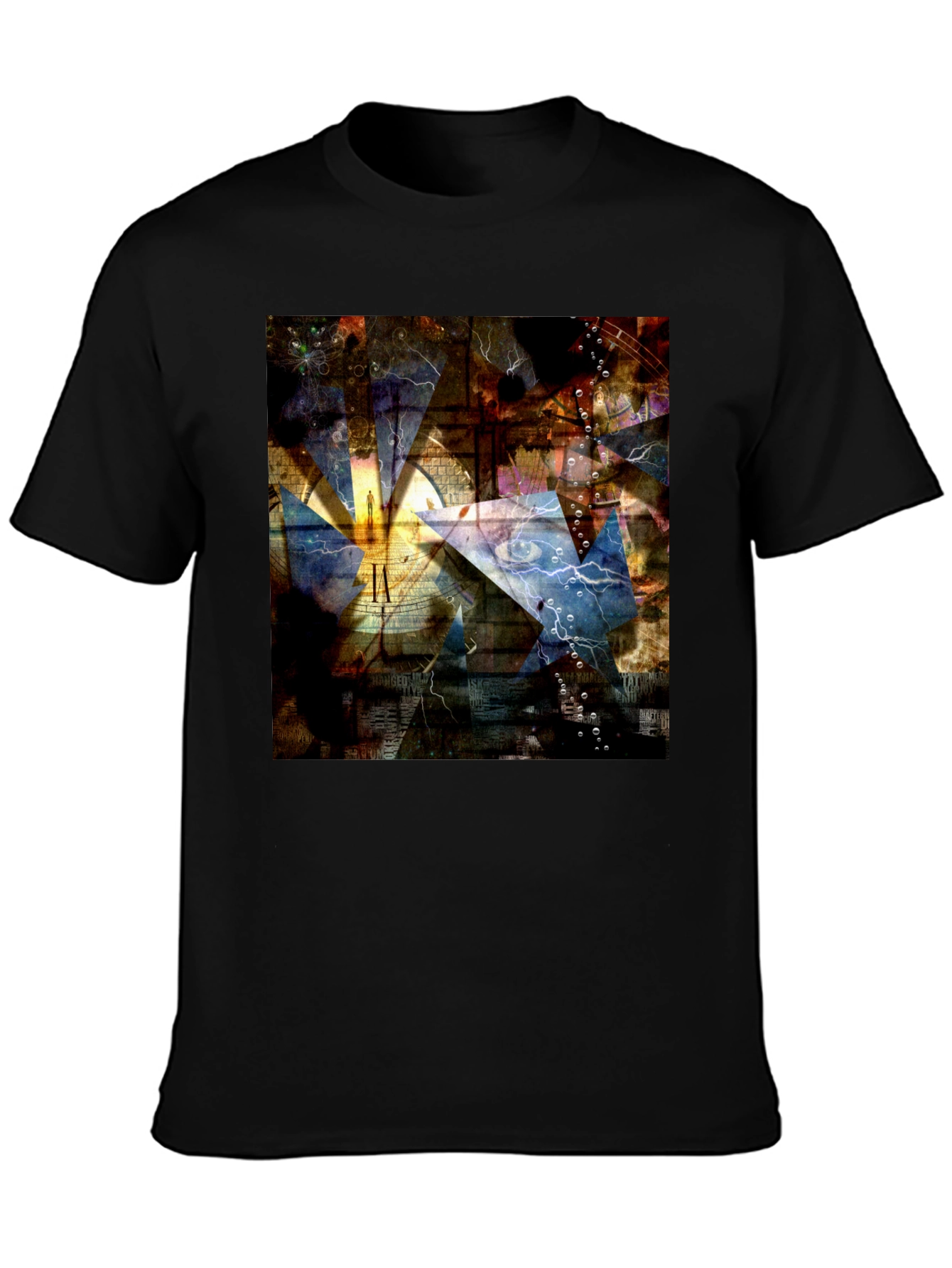 Abstract Art Graphic Print Black T-Shirt