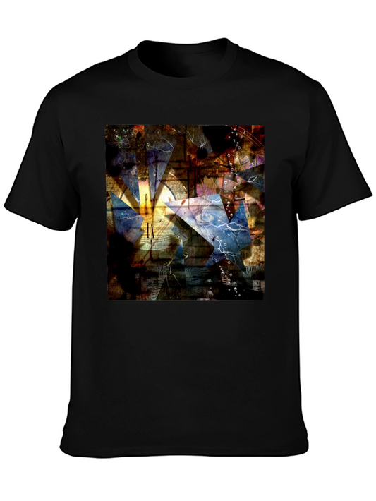 Abstract Art Graphic Print Black T-Shirt