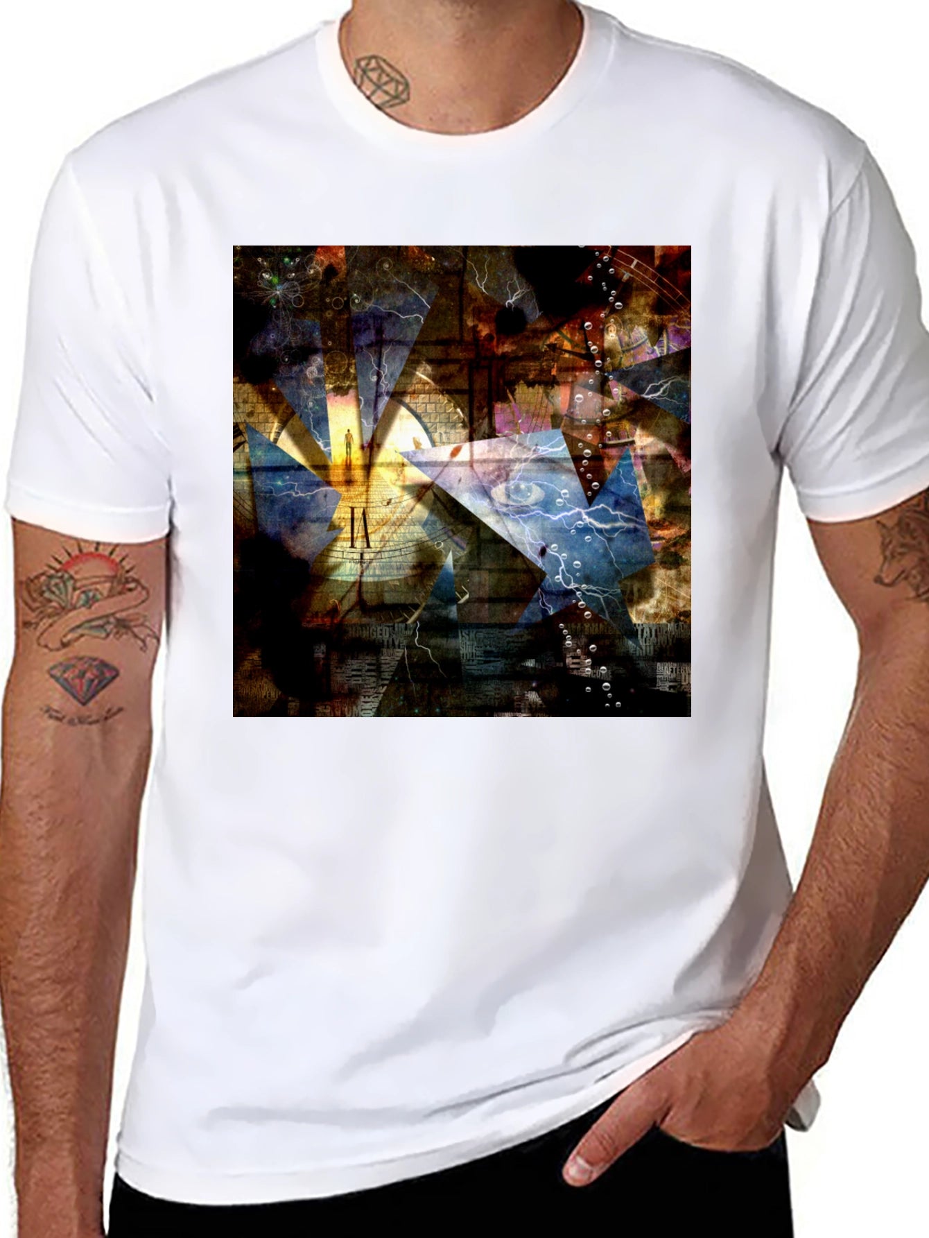 Abstract Art Graphic Print Black T-Shirt