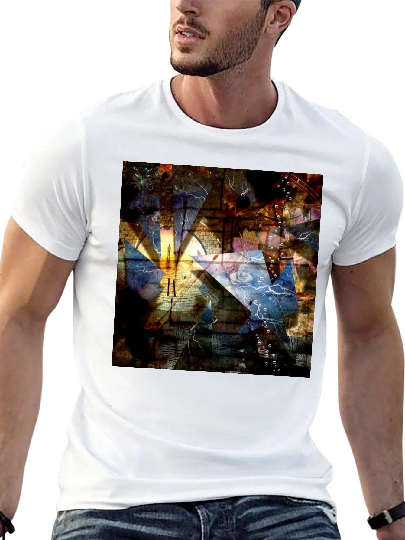 Abstract Art Graphic Print Black T-Shirt
