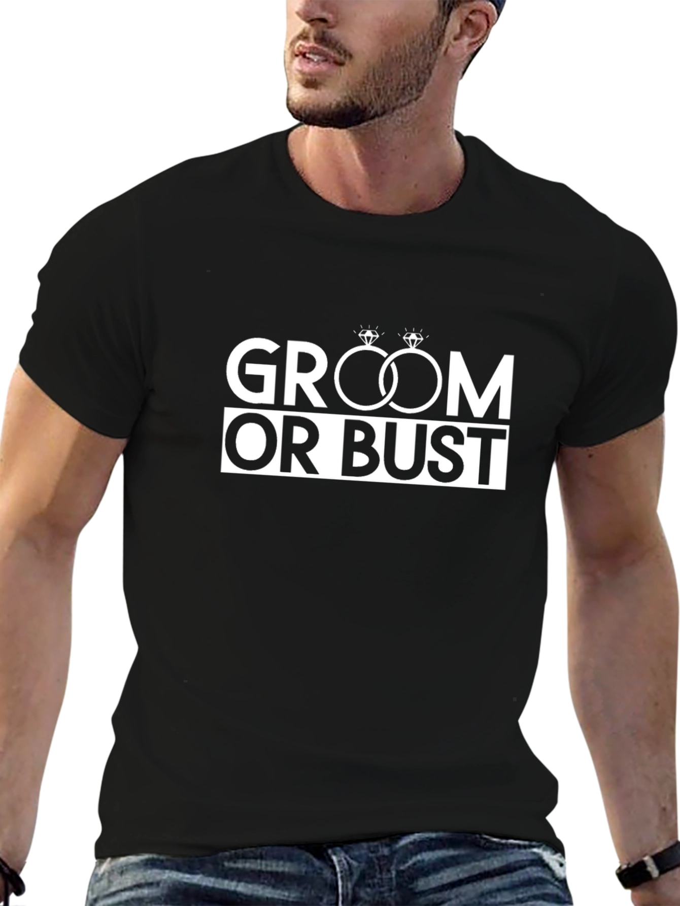 Groom or Bust Graphic T-Shirt - Black