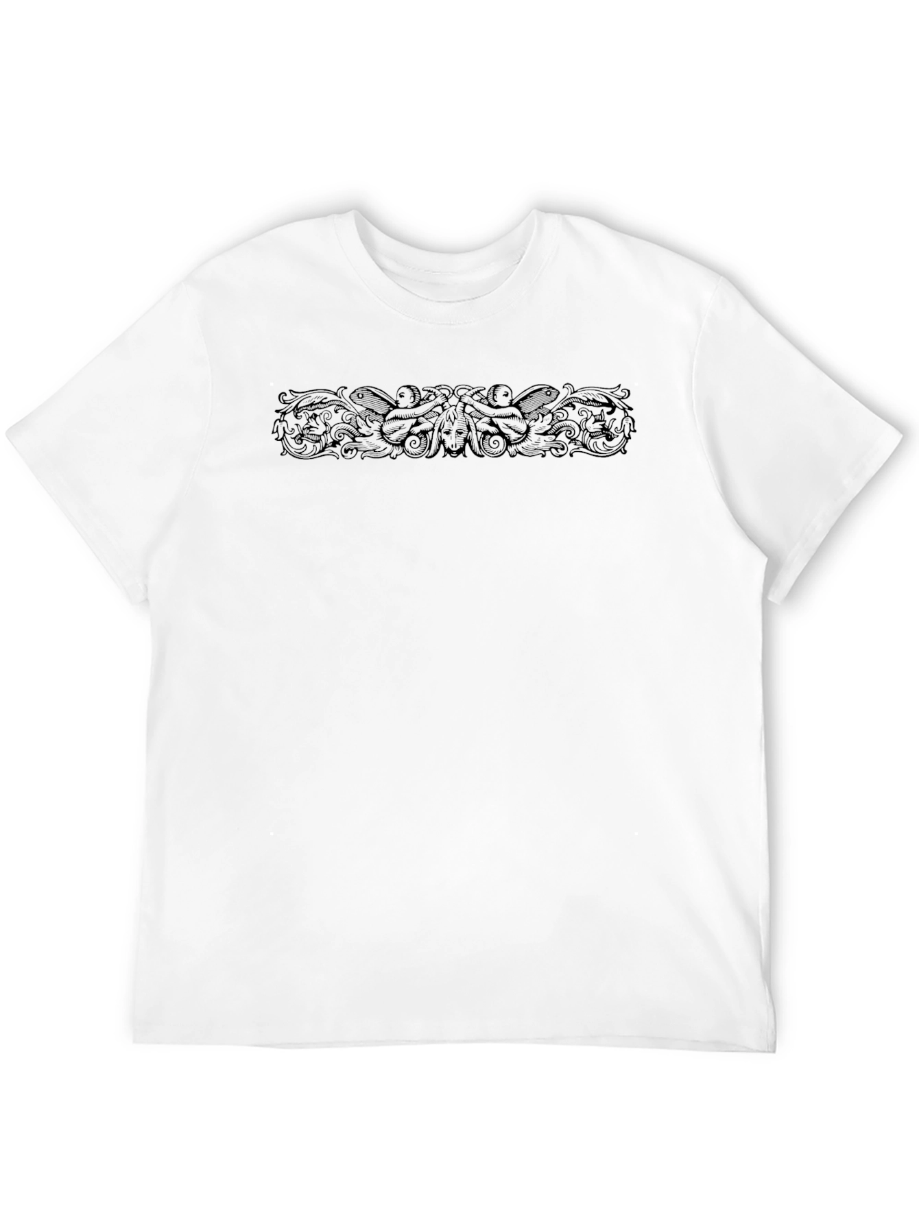 Ornate Graphic Print Black T-Shirt
