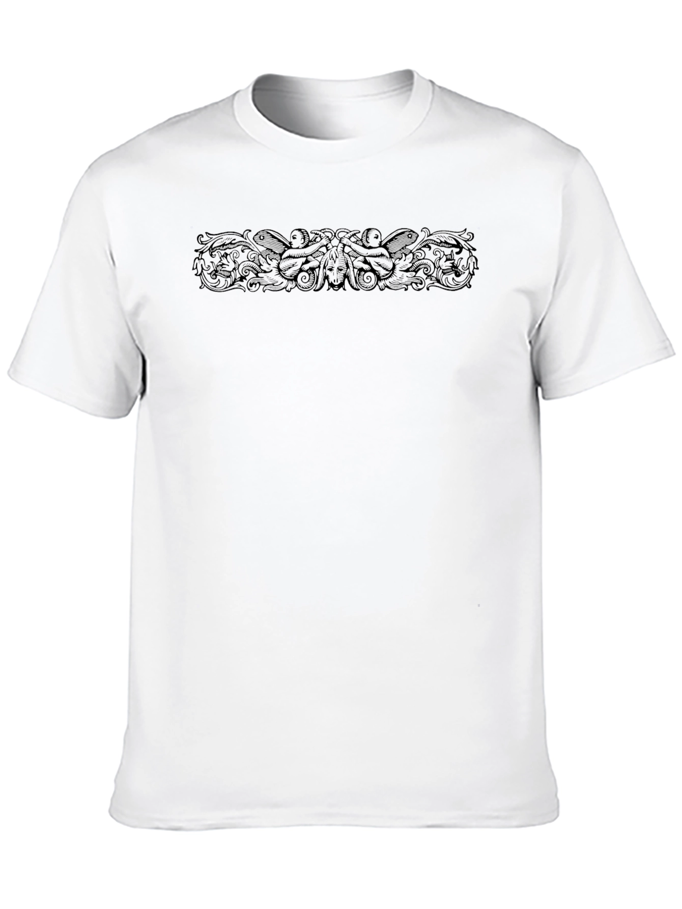 Ornate Graphic Print Black T-Shirt