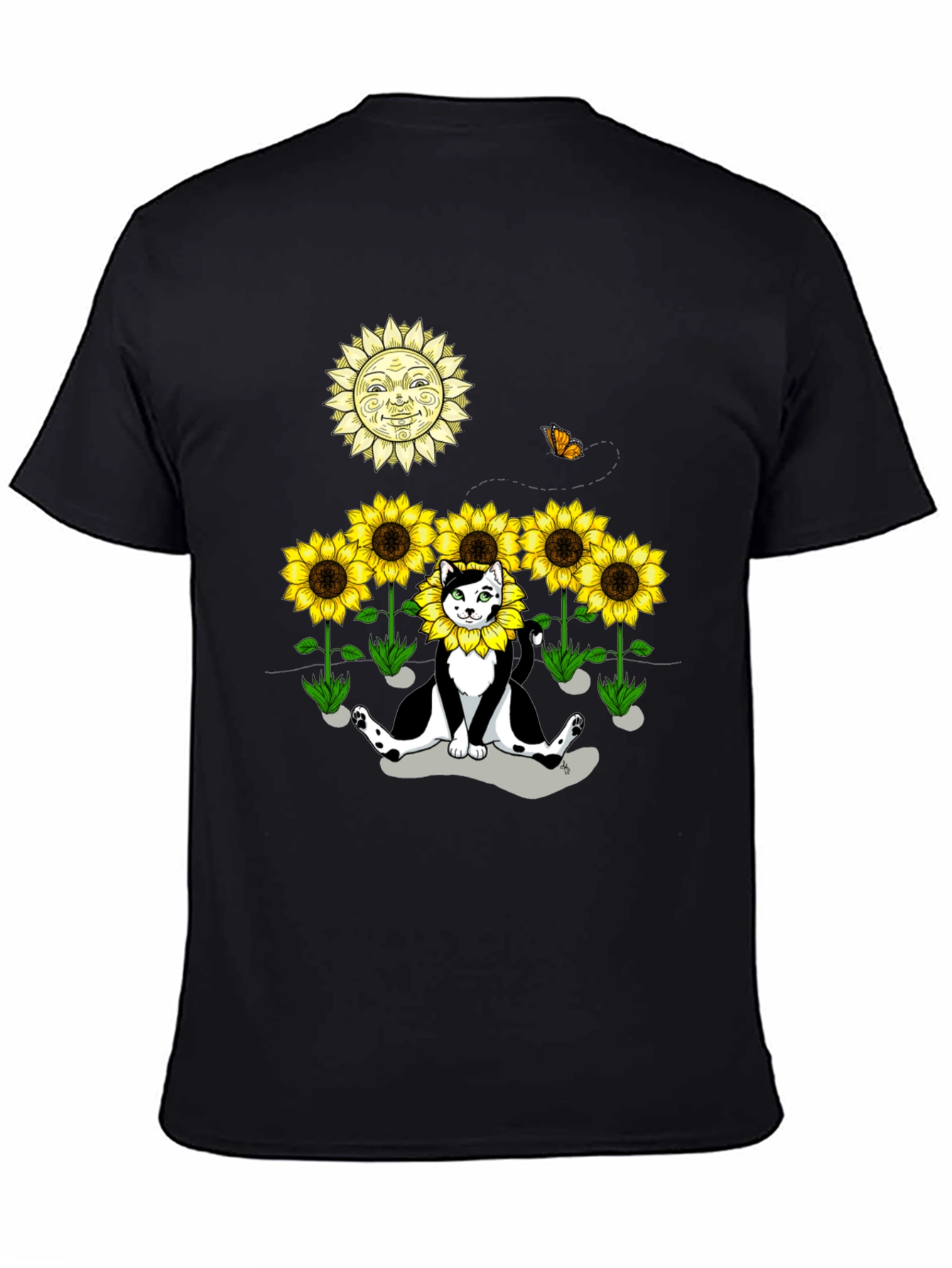 Sunflower Cat Graphic Tee