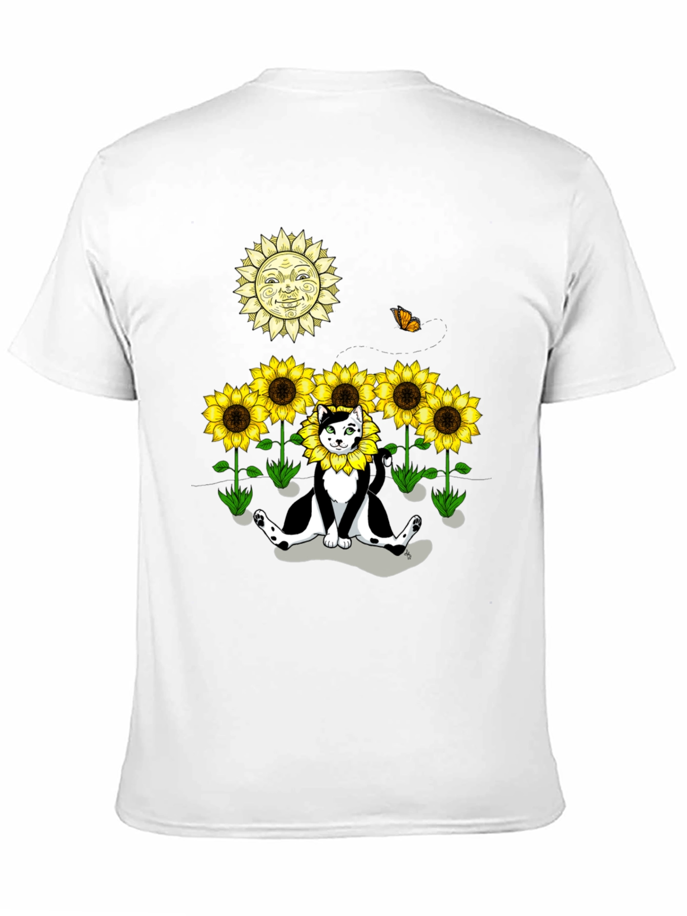 Sunflower Cat Graphic Tee