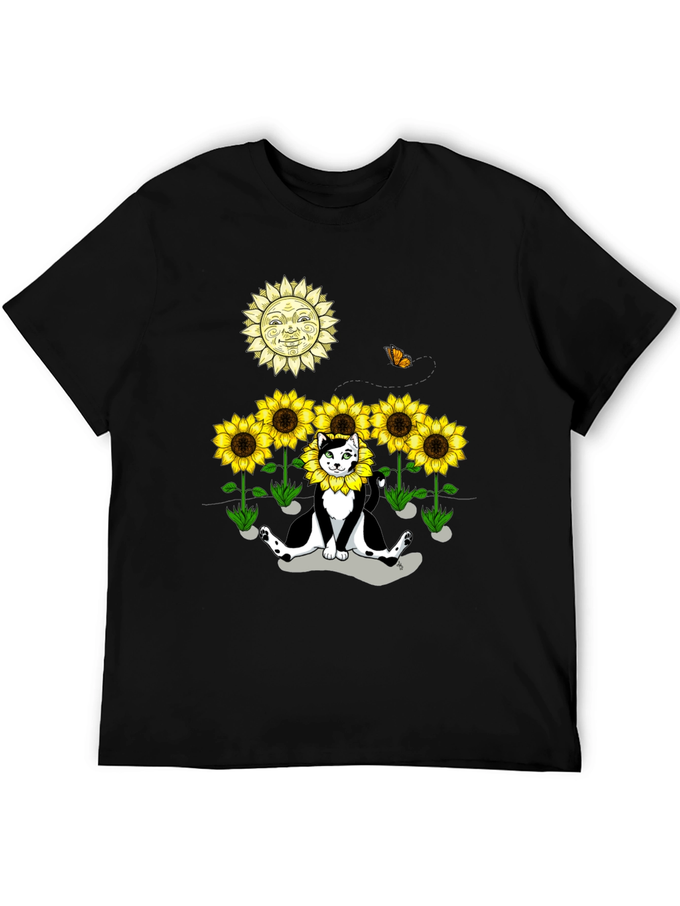 Sunflower Cat Graphic Tee