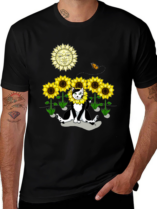 Sunflower Cat Graphic Tee
