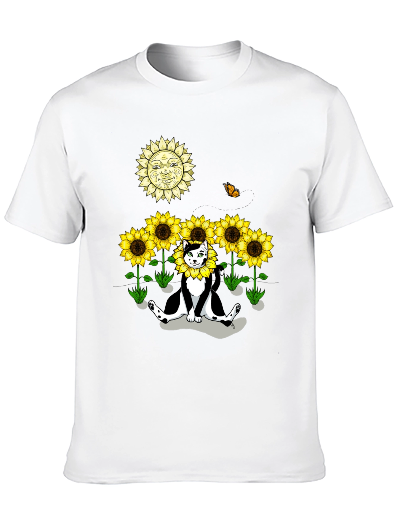 Sunflower Cat Graphic Tee