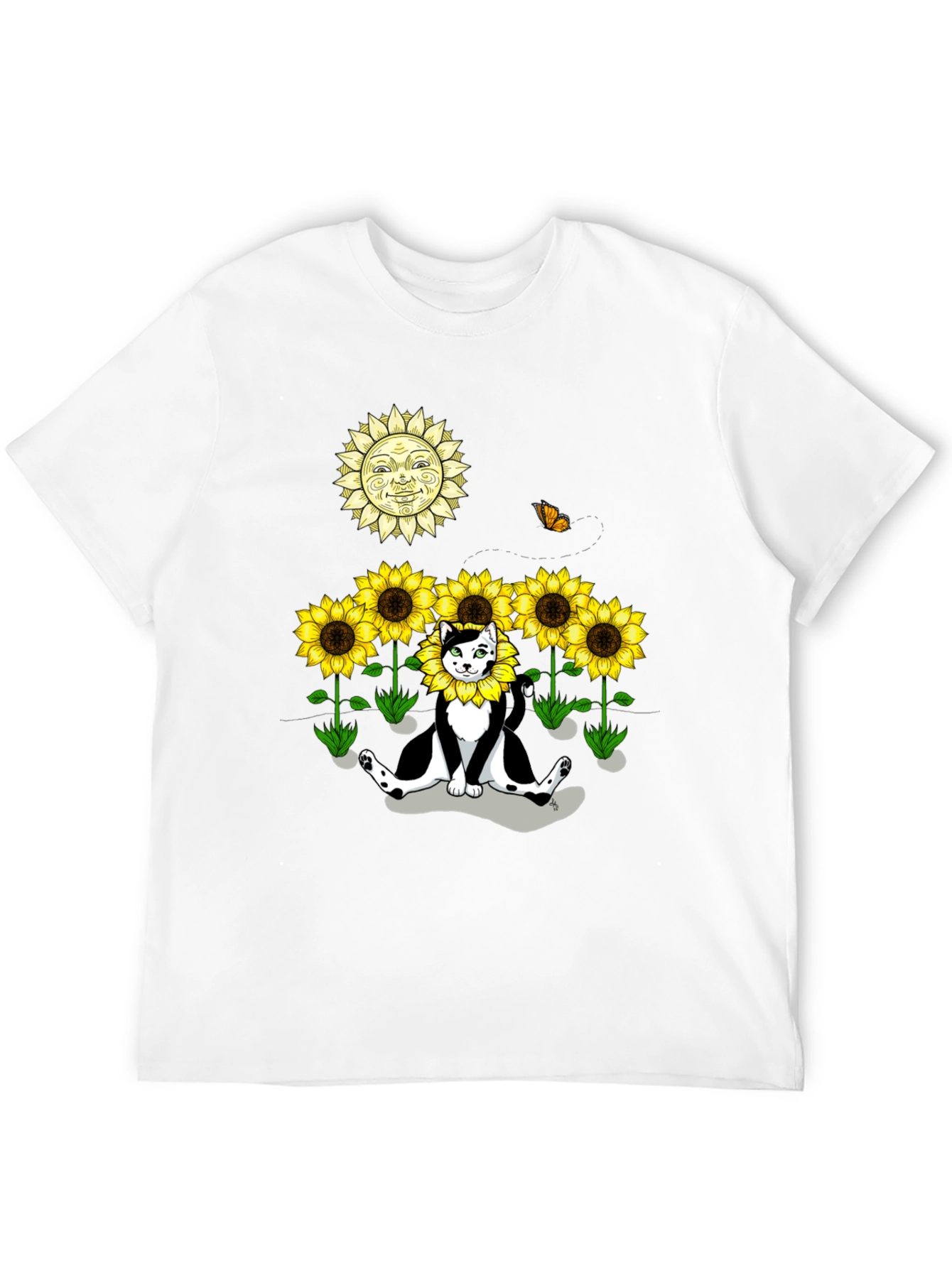 Sunflower Cat Graphic Tee