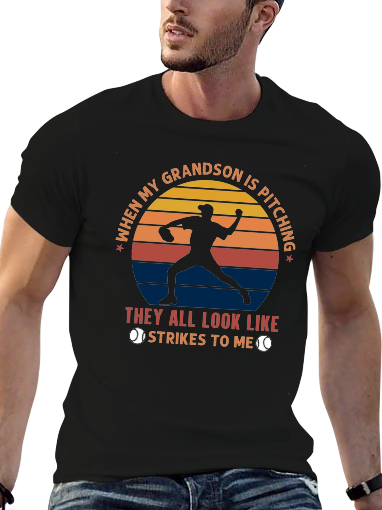 Grandson Pitching Baseball T-Shirt