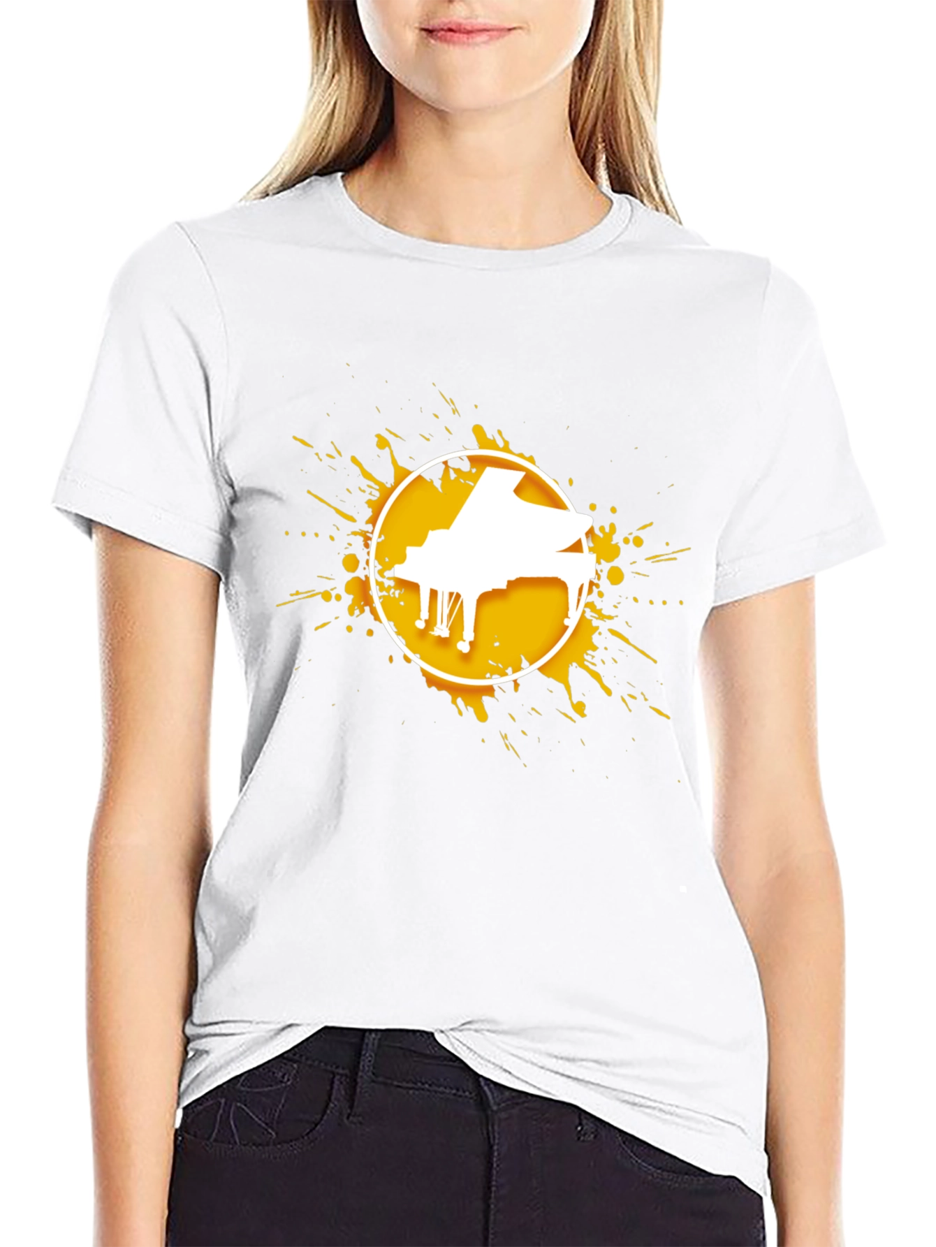 Piano Splash Graphic Tee - Music Lovers Shirt