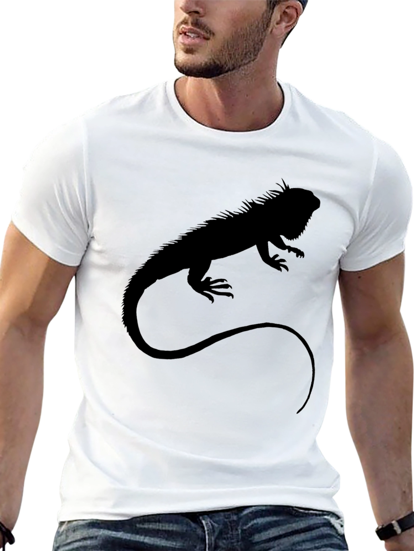 Iguana Silhouette T-Shirt - Black Graphic Tee