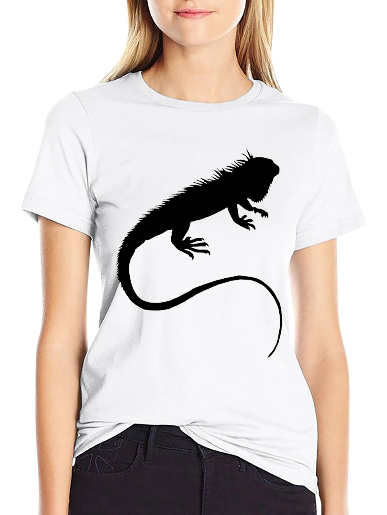 Iguana Silhouette T-Shirt - Black Graphic Tee
