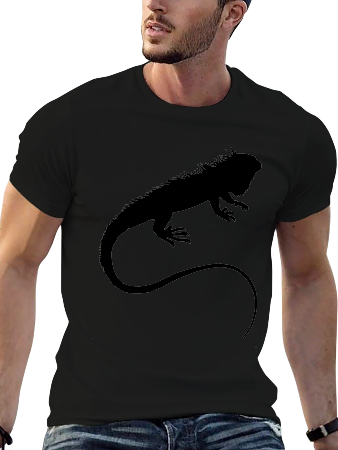 Iguana Silhouette T-Shirt - Black Graphic Tee