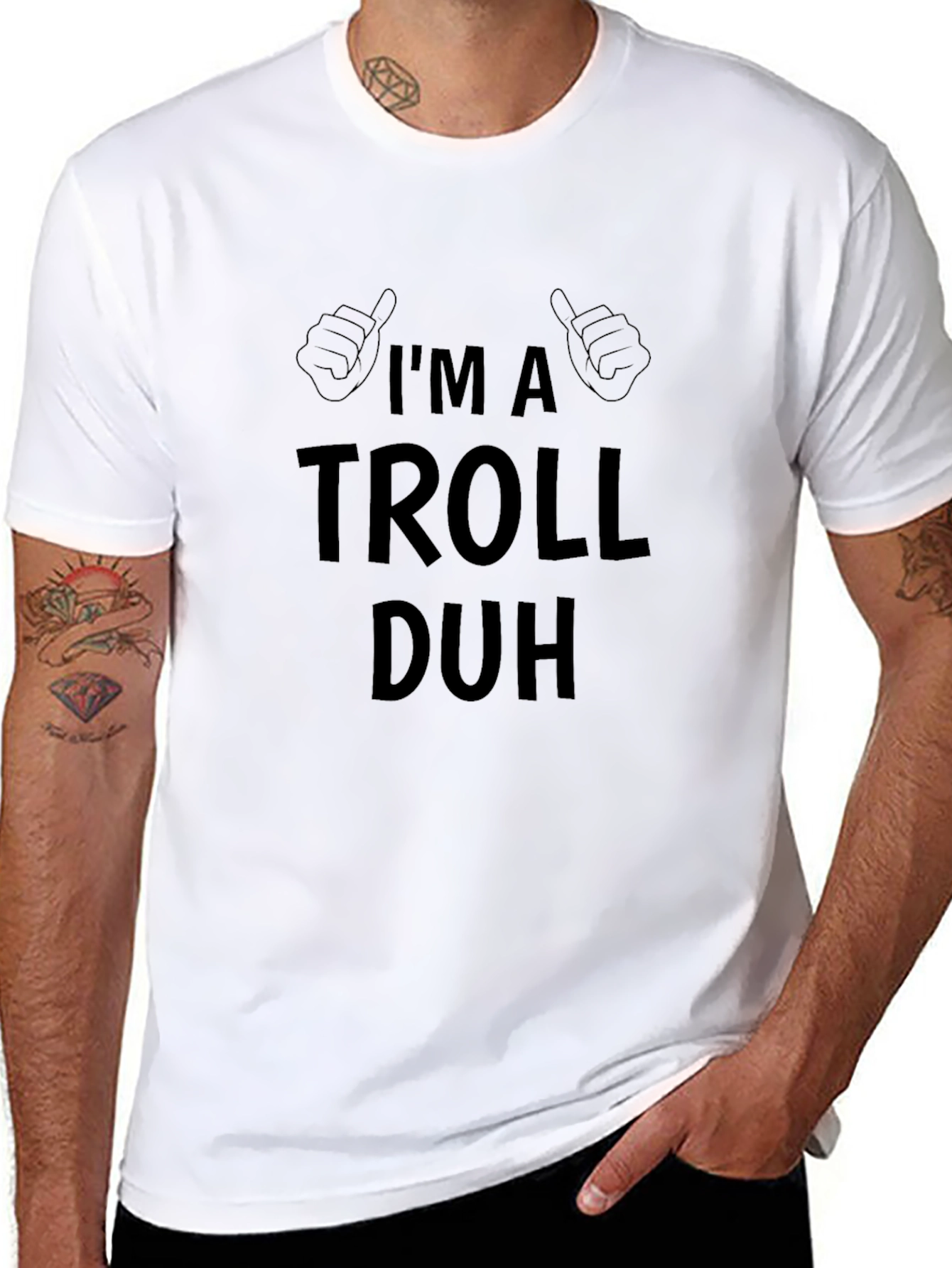 Im a Troll Duh Black Graphic T-Shirt
