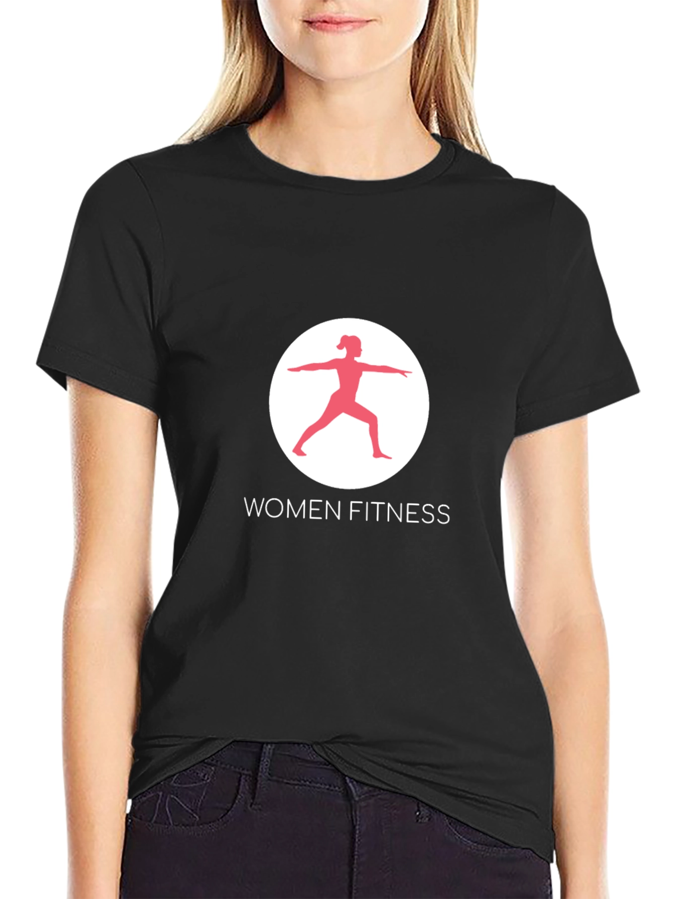 Women Fitness Black T-Shirt