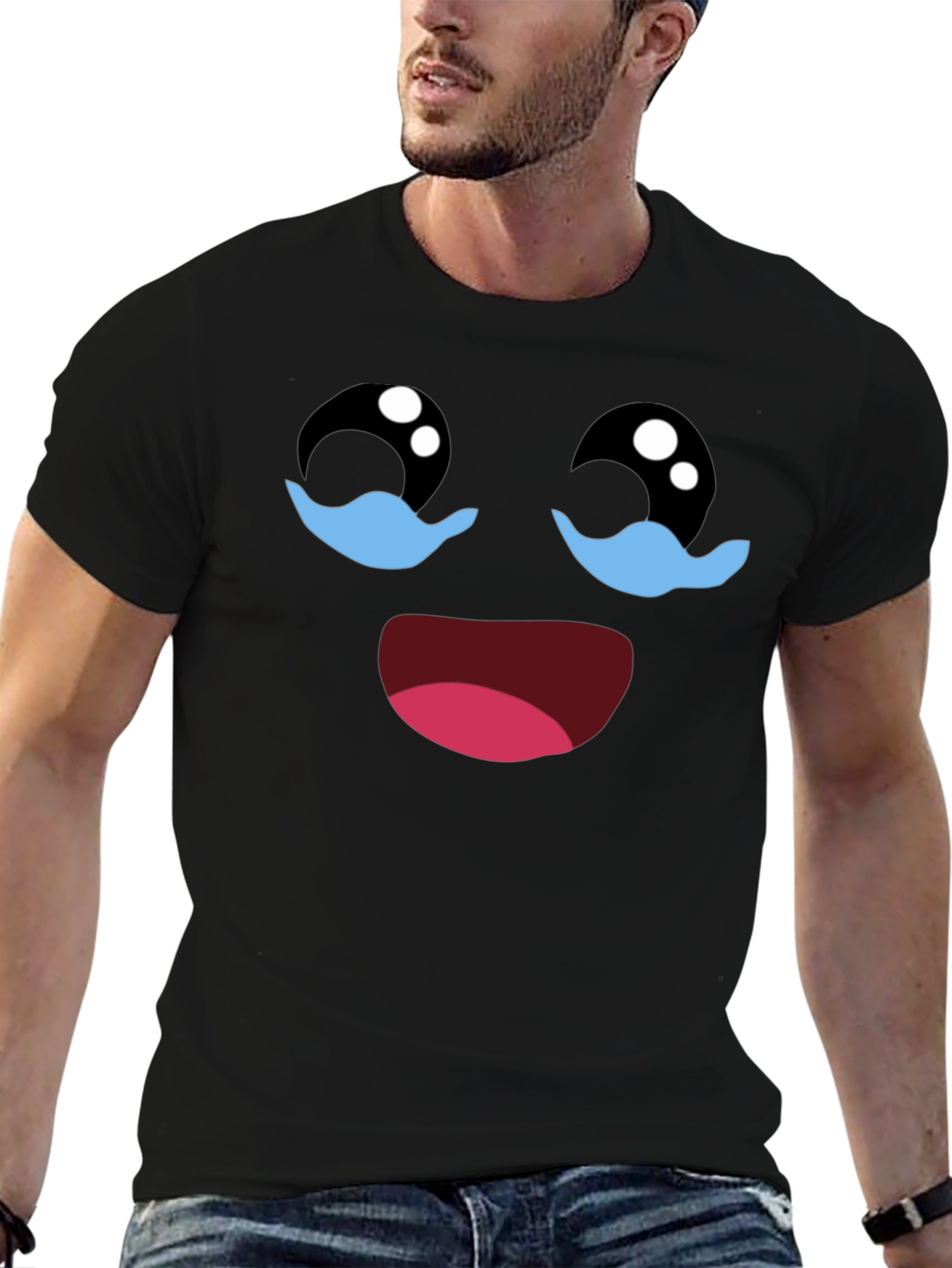 Crying Laughing Face Graphic T-Shirt