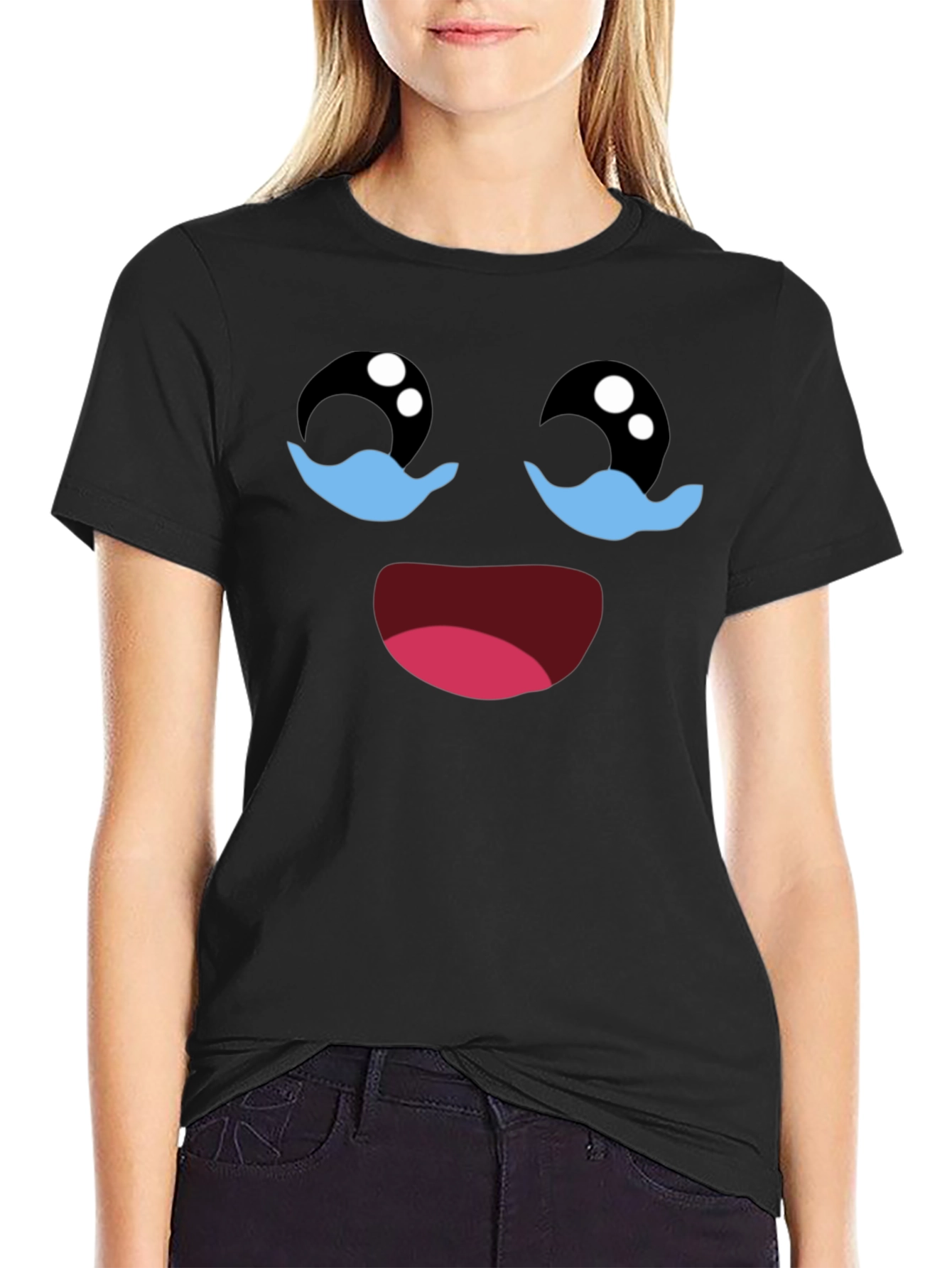 Crying Laughing Face Graphic T-Shirt