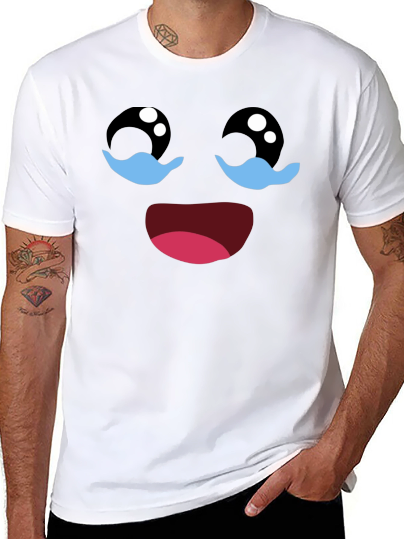 Crying Laughing Face Graphic T-Shirt