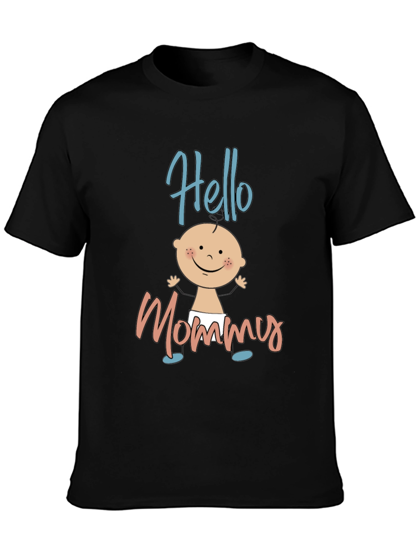 Hello Mommy Black T-Shirt