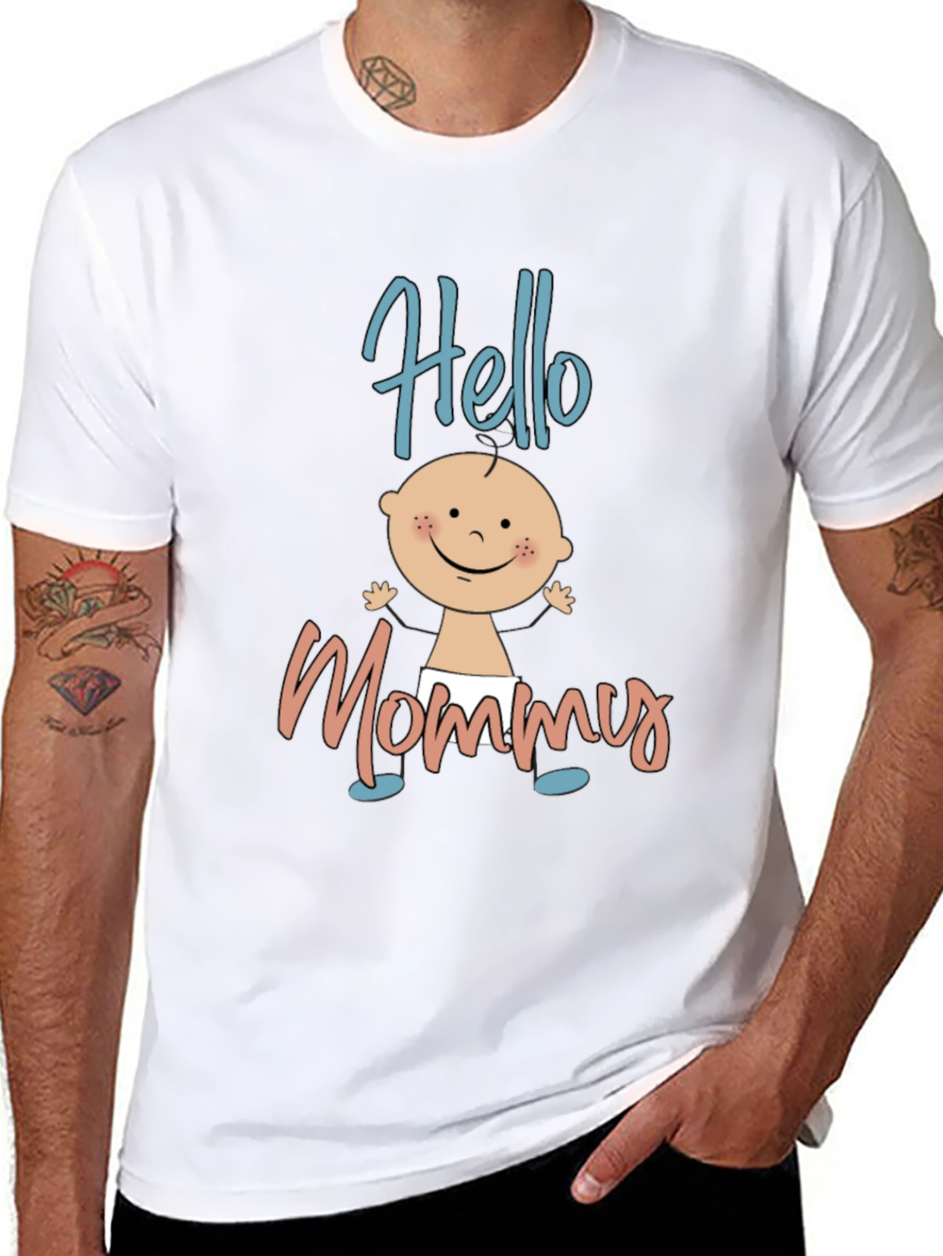 Hello Mommy Black T-Shirt